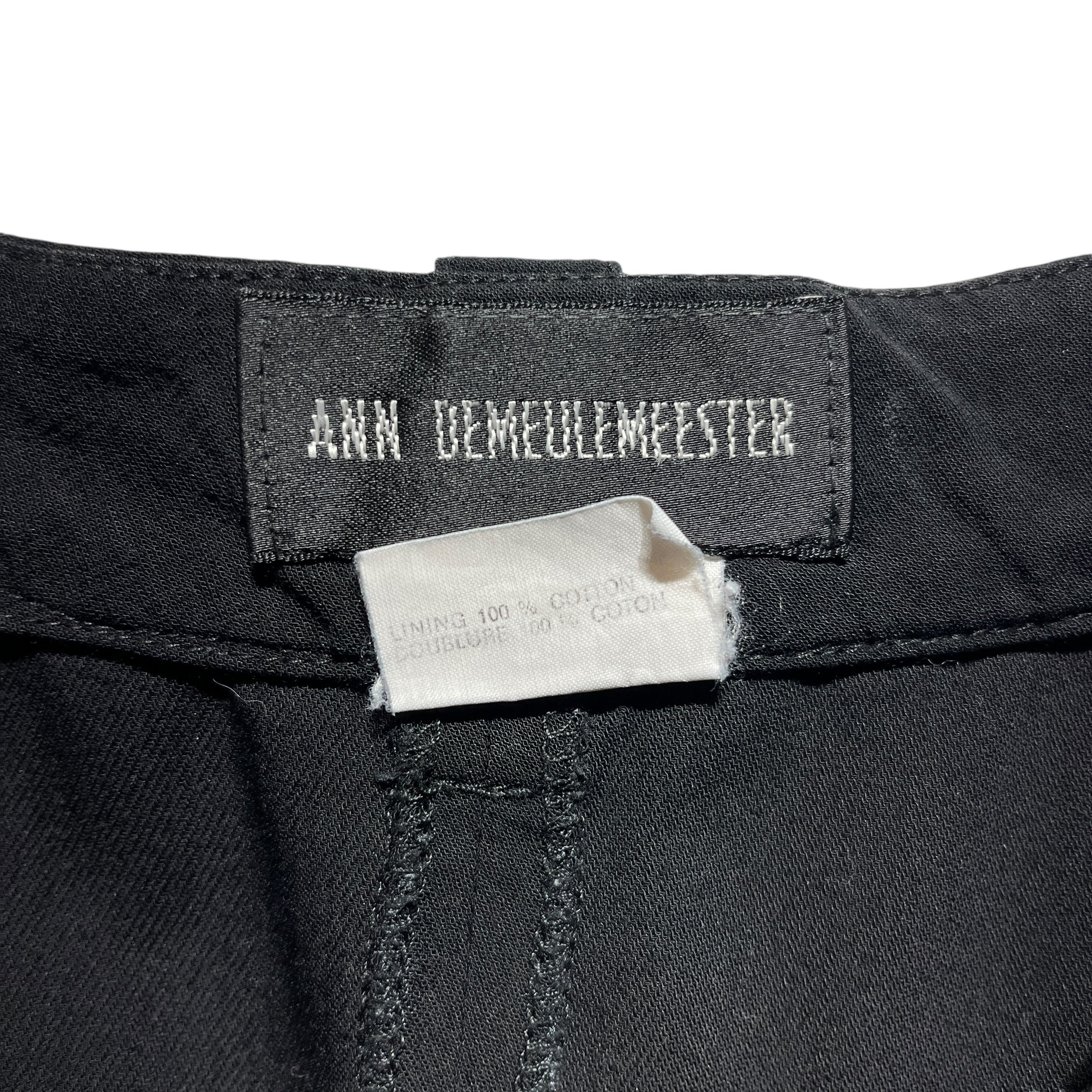 ANN DEMEULEMEESTER/Straight Pants/36/Cotton/BLK/Straight Leg Trousers view 10