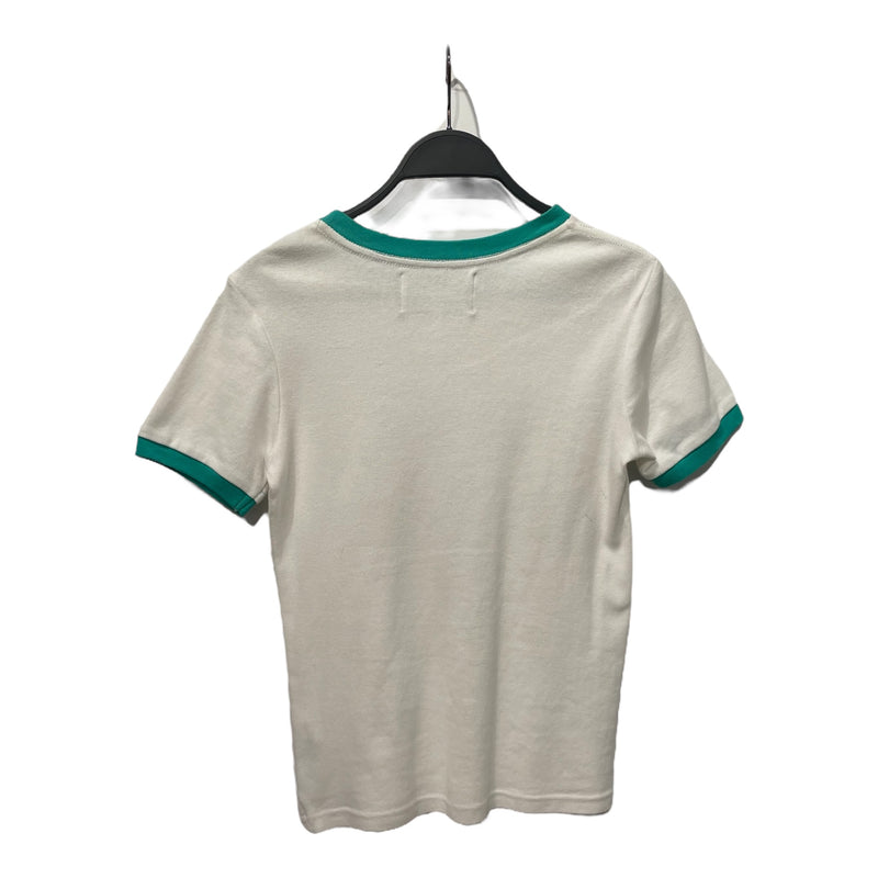 CASABLANCA/T-Shirt/S/Cotton/WHT/GREEN NECK LINE