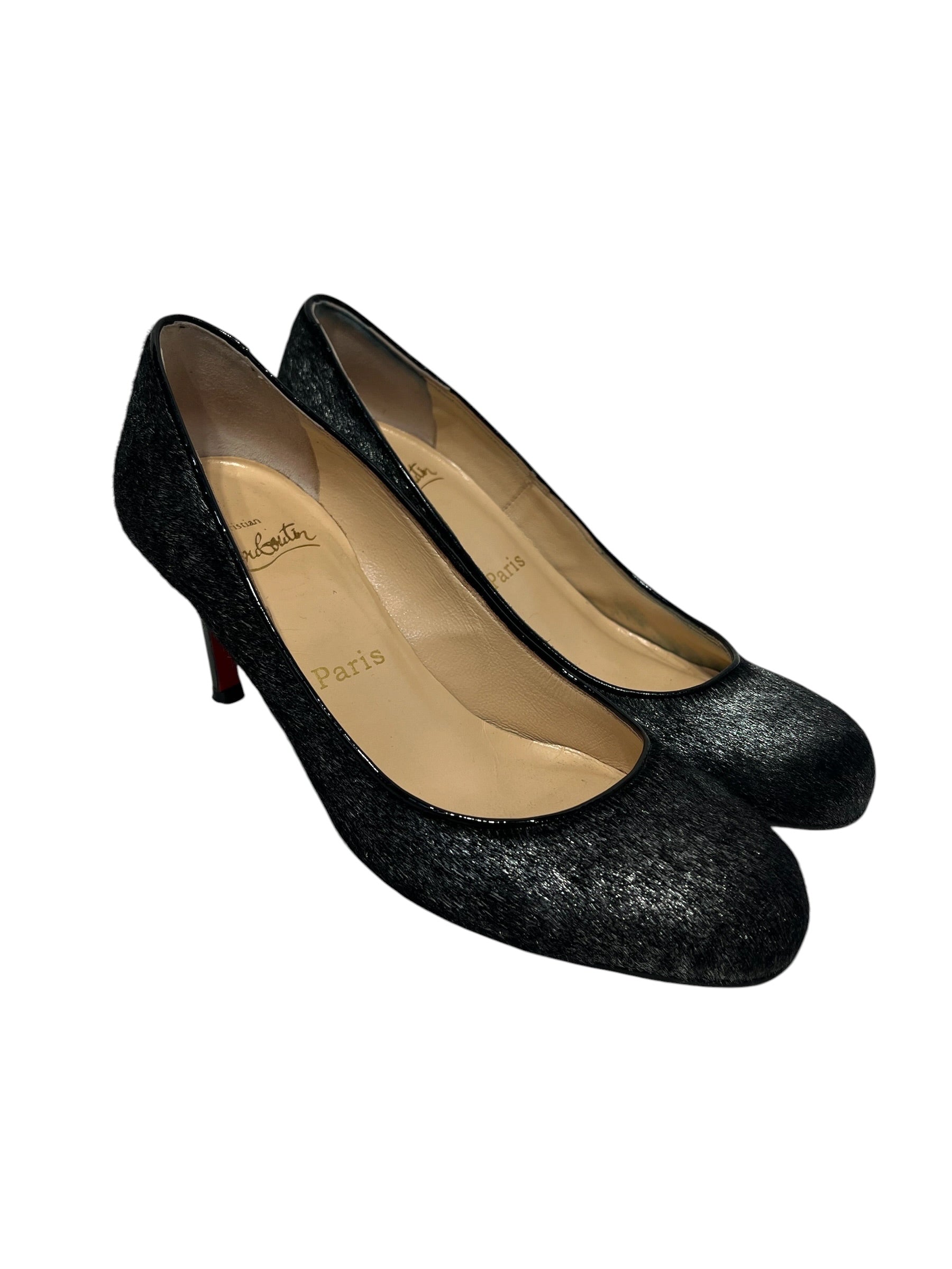 Christian Louboutin/Heels/US 5/BLK/PONY HAIR view 1