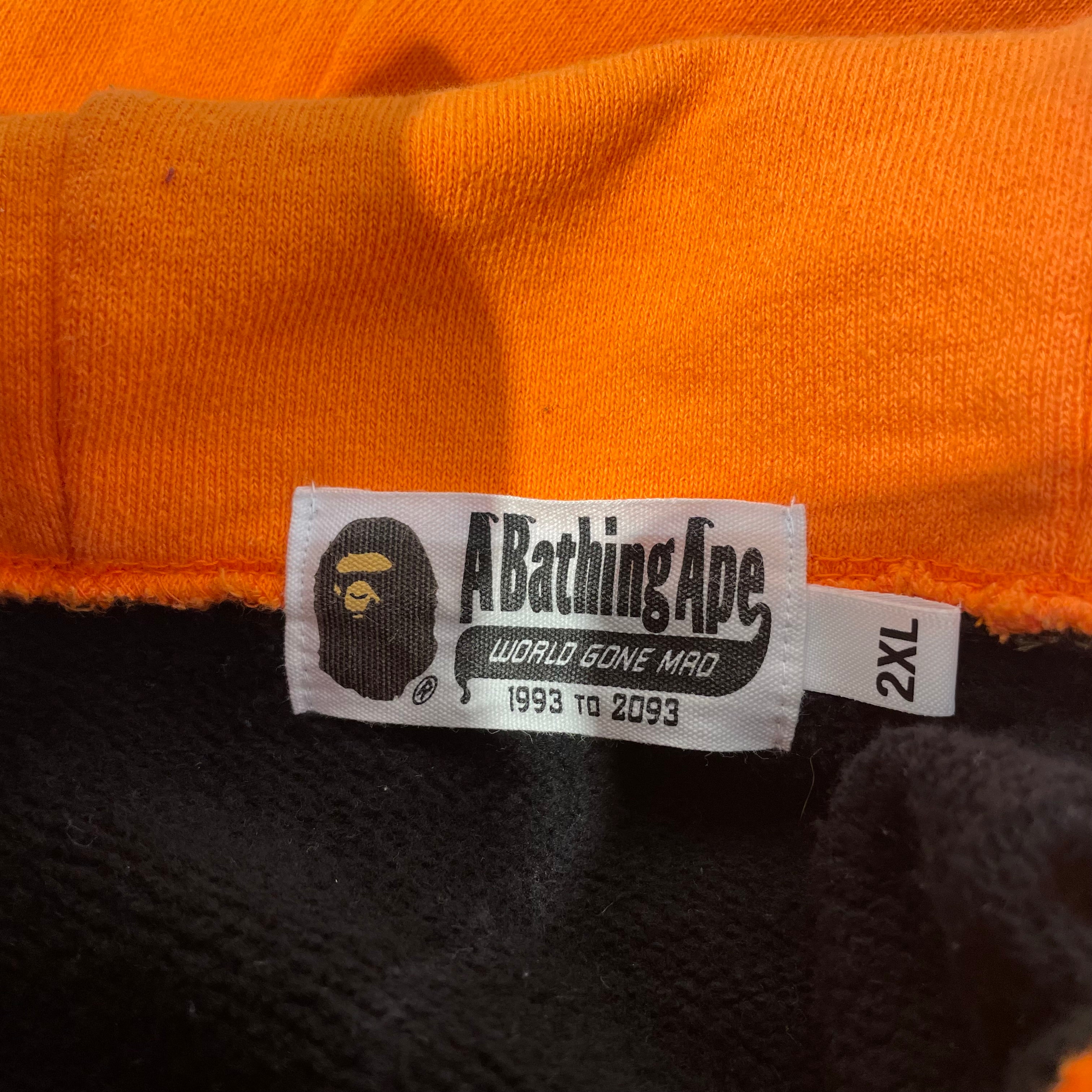 A BATHING APE/Zip Up Hoodie/XXL/Camouflage/Cotton/BLK/two material black hoodie view 3
