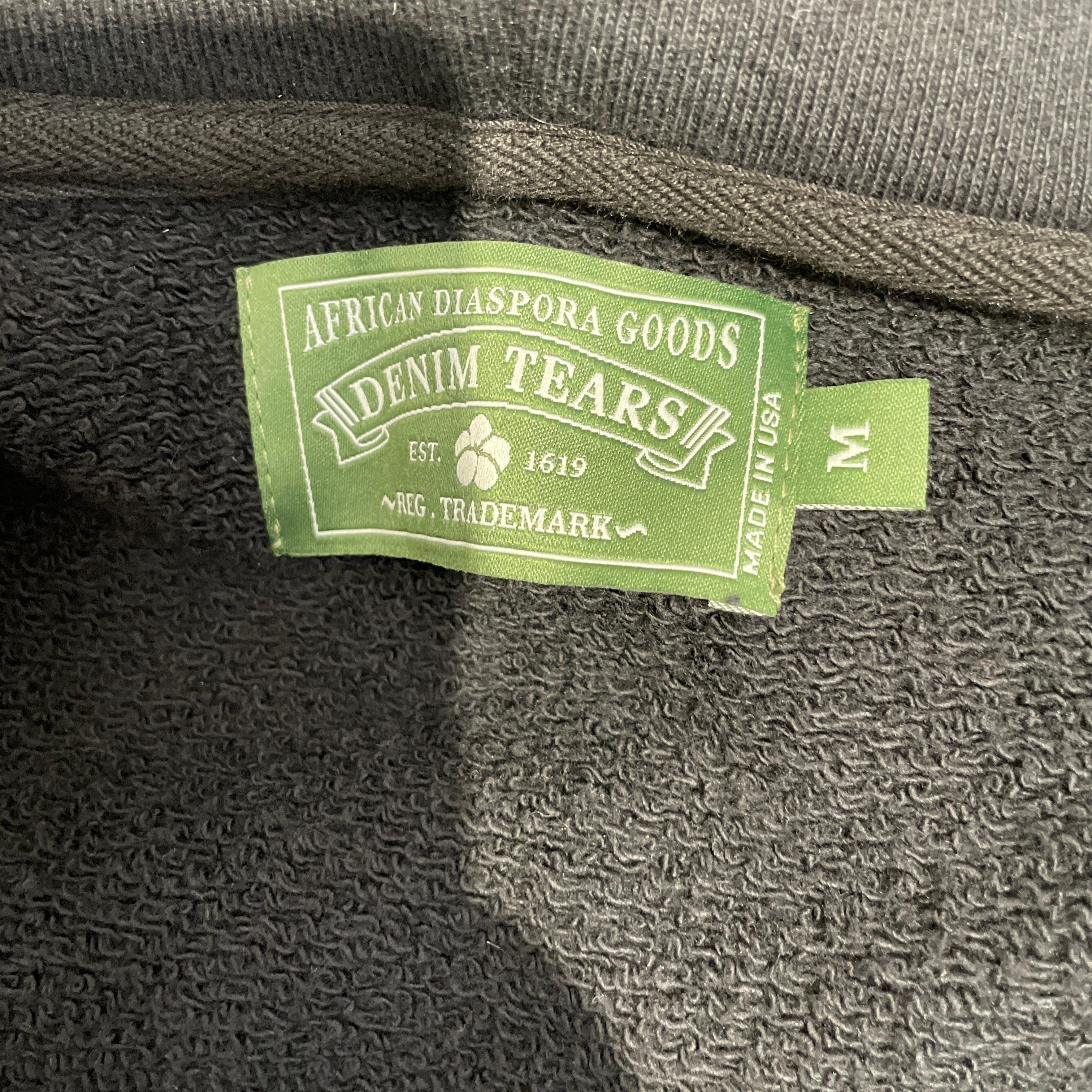 DENIM TEARS/Zip Up Hoodie/M/All Over Print/Cotton/BLK/FRUIT COLLAGE SS24 view 3