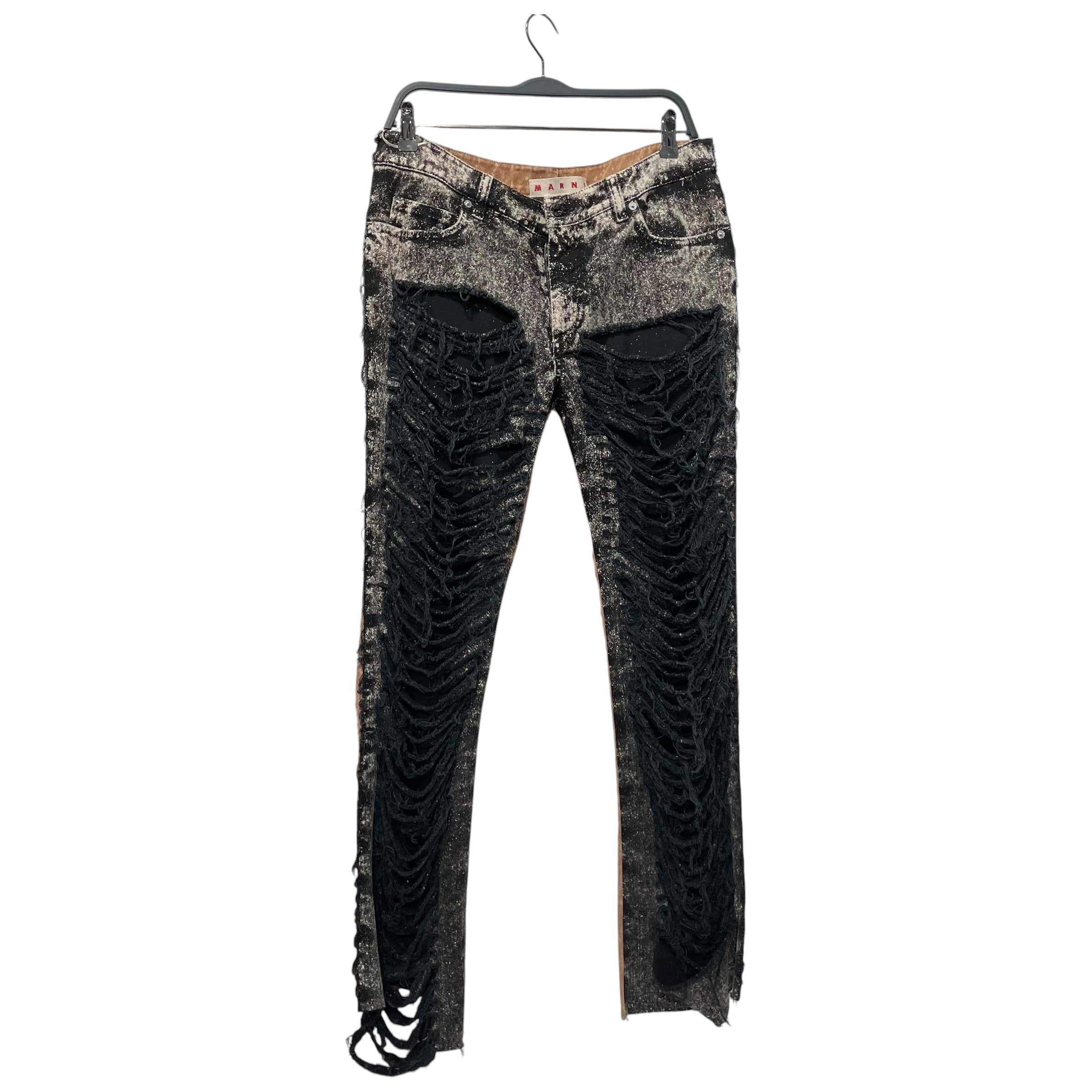 MARNI/Skinny Pants/40/Denim/BLK/SHREDDED view 1