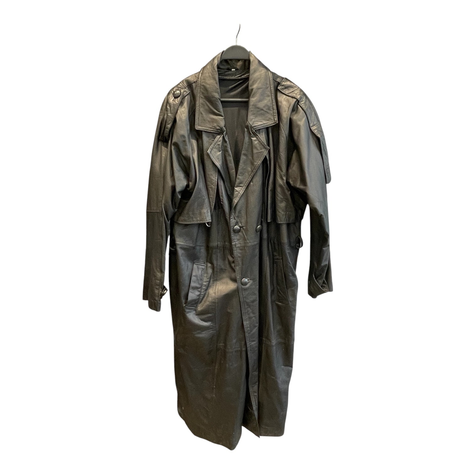 Vintage/Leather Jkt/XL/Leather/BLK/LONG LEATHER TRENCH/ NY/MILANO view 2