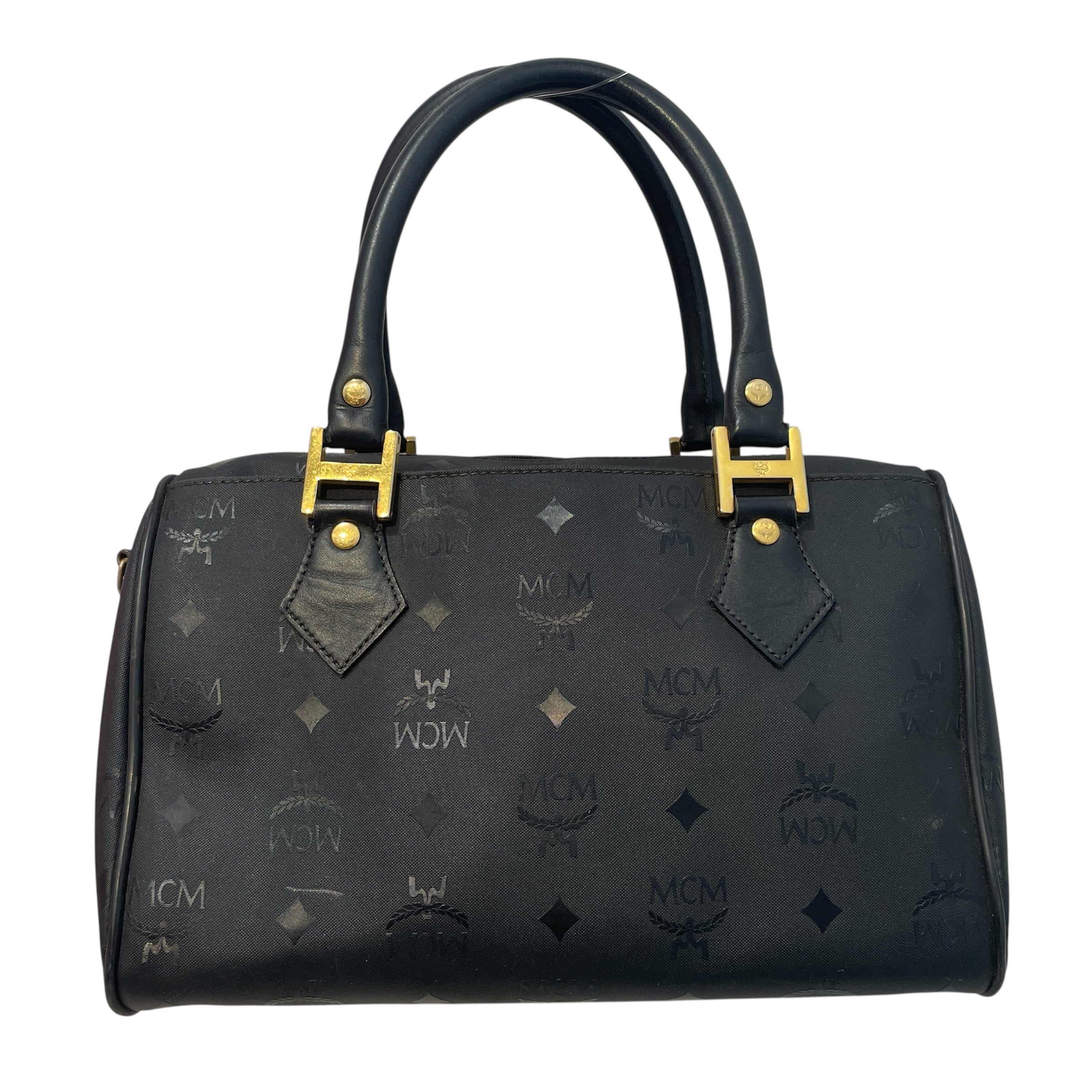MCM/Hand Bag/Monogram/Nylon/BLK/Mongram Top Handle Bag view 2