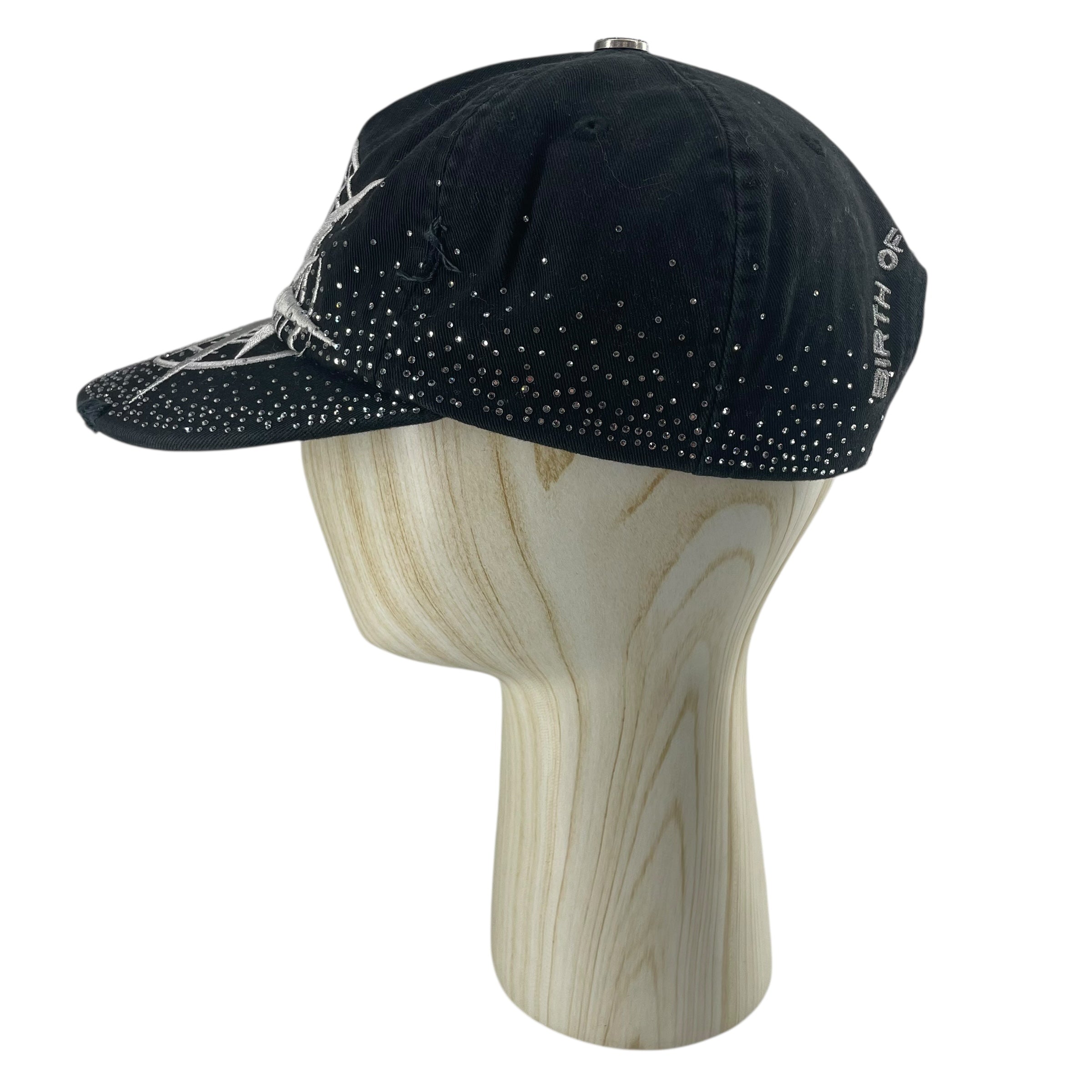 BIRTH OF A ROYAL CHILD/Cap/Glitter/Cotton/BLK/RHINESTONES view 2