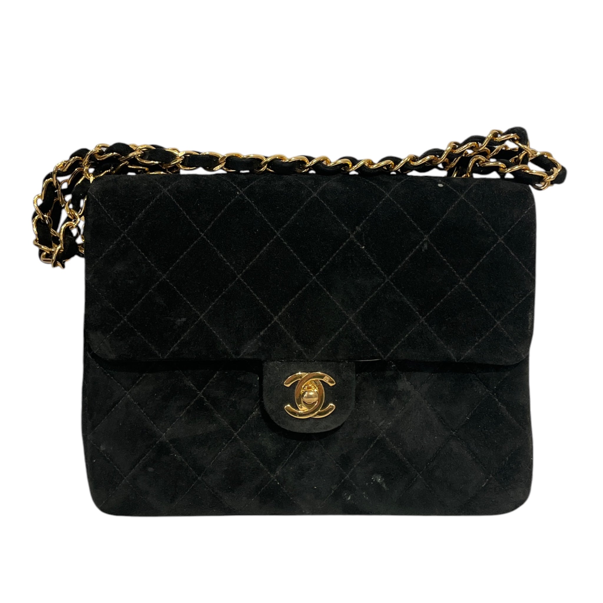 CHANEL/Cross Body Bag/Suede/BLK/XCT7H9J view 1