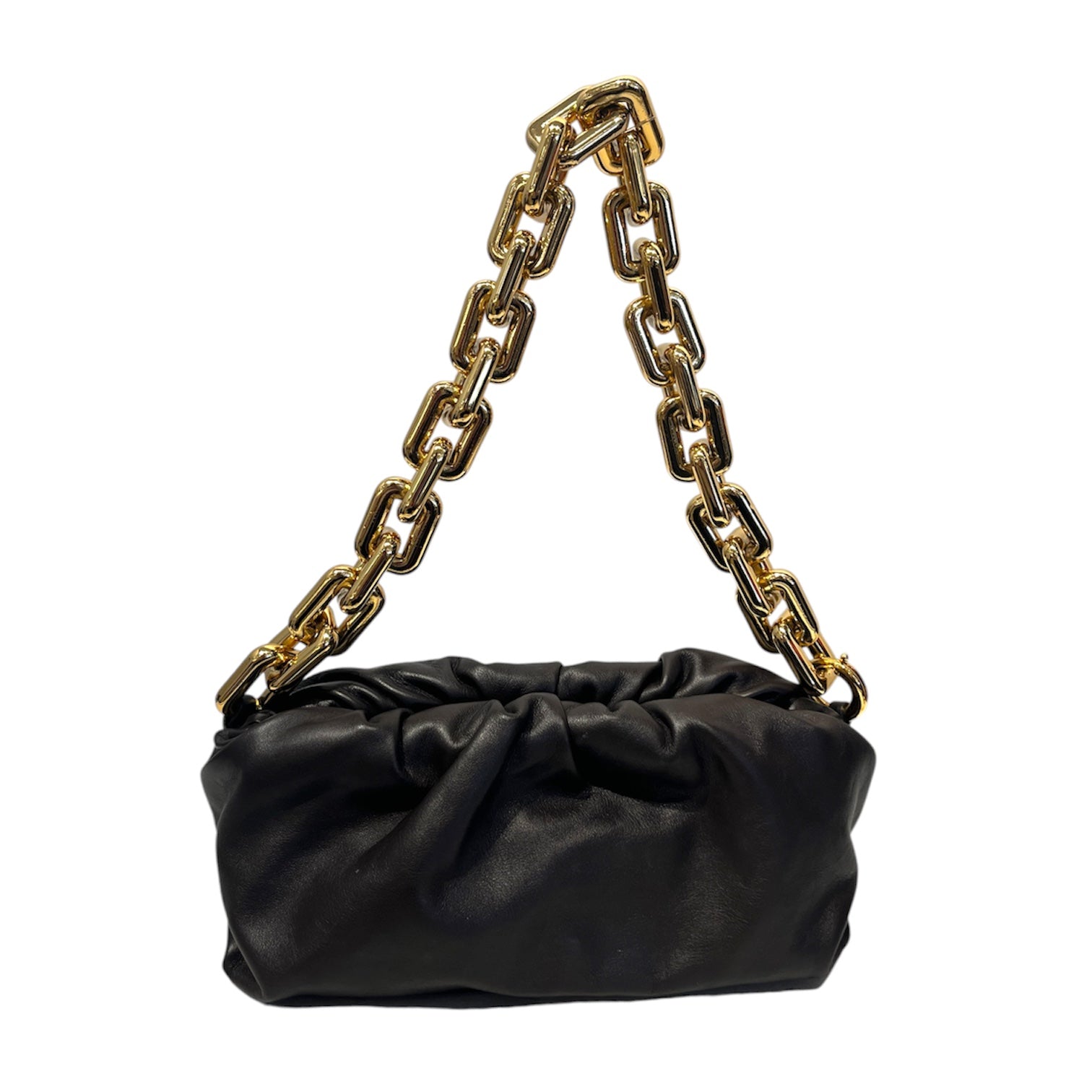 BOTTEGA VENETA/Hand Bag/Leather/BRW/gold chain pouch bag view 1