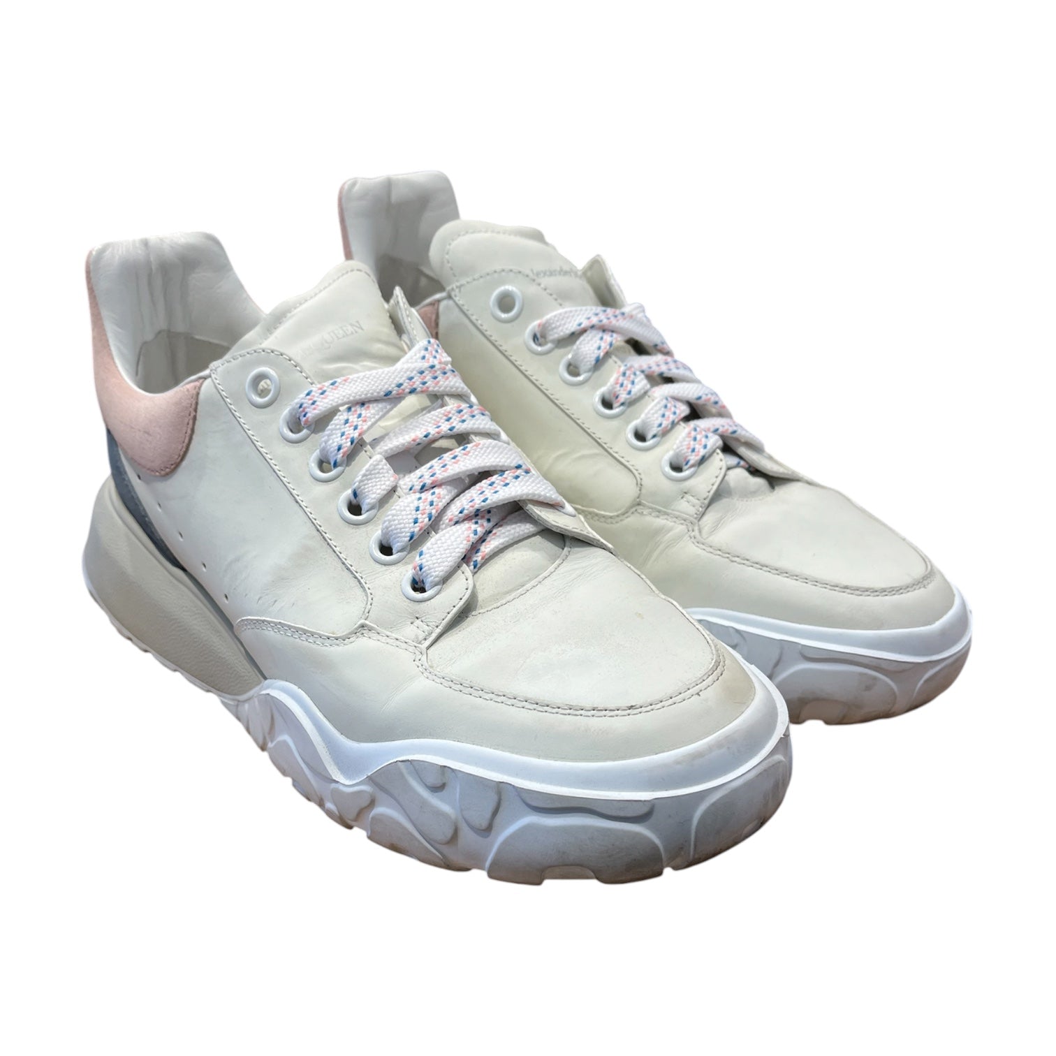 Alexander McQueen/Low-Sneakers/EU 42/WHT/Pink and blue laces view 1