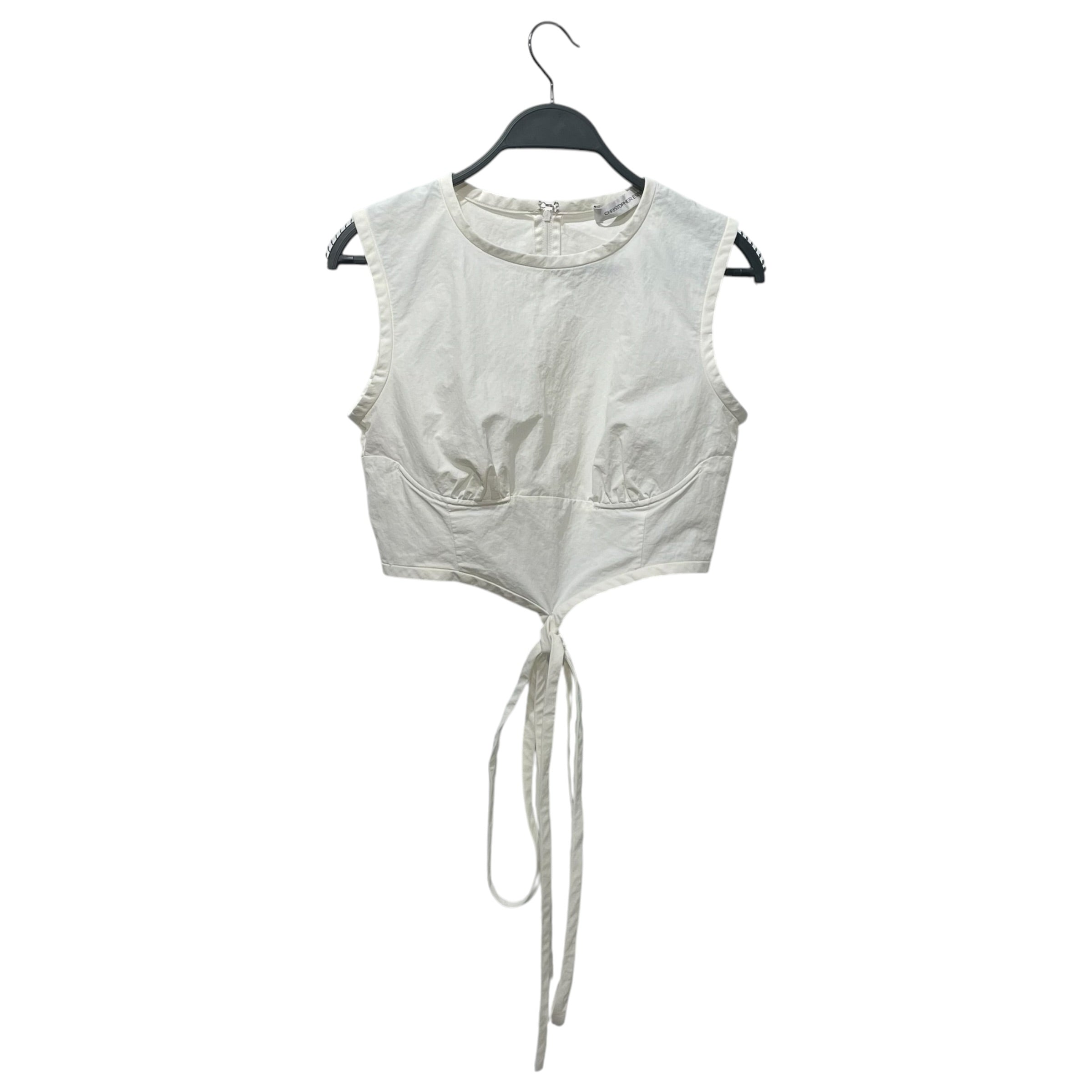 christopher esber/Camisole/8/Cotton/WHT/zip front top view 1