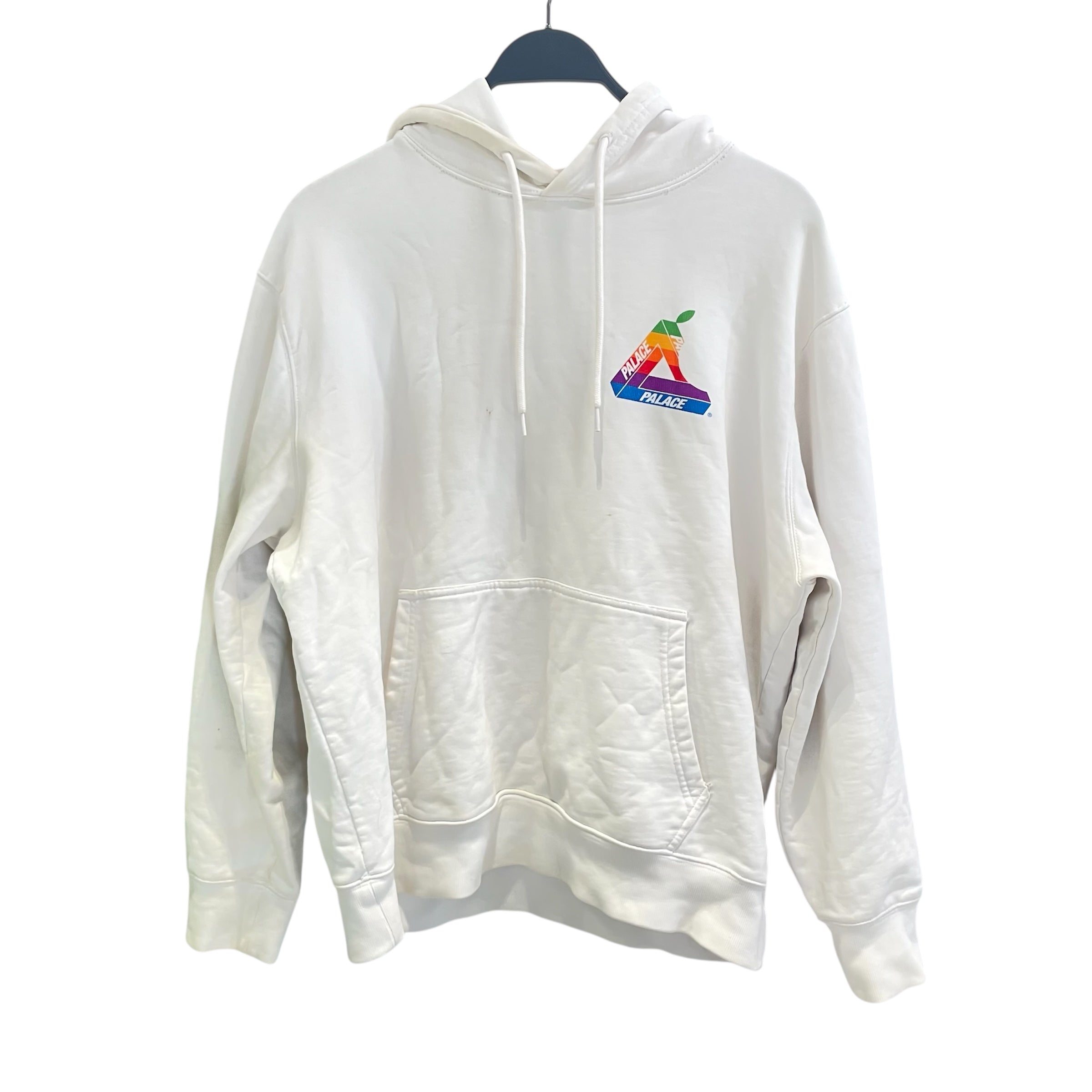 PALACE/Hoodie/L/All Over Print/Cotton/WHT/APPLE WITH BITE OUT ON BACK view 1