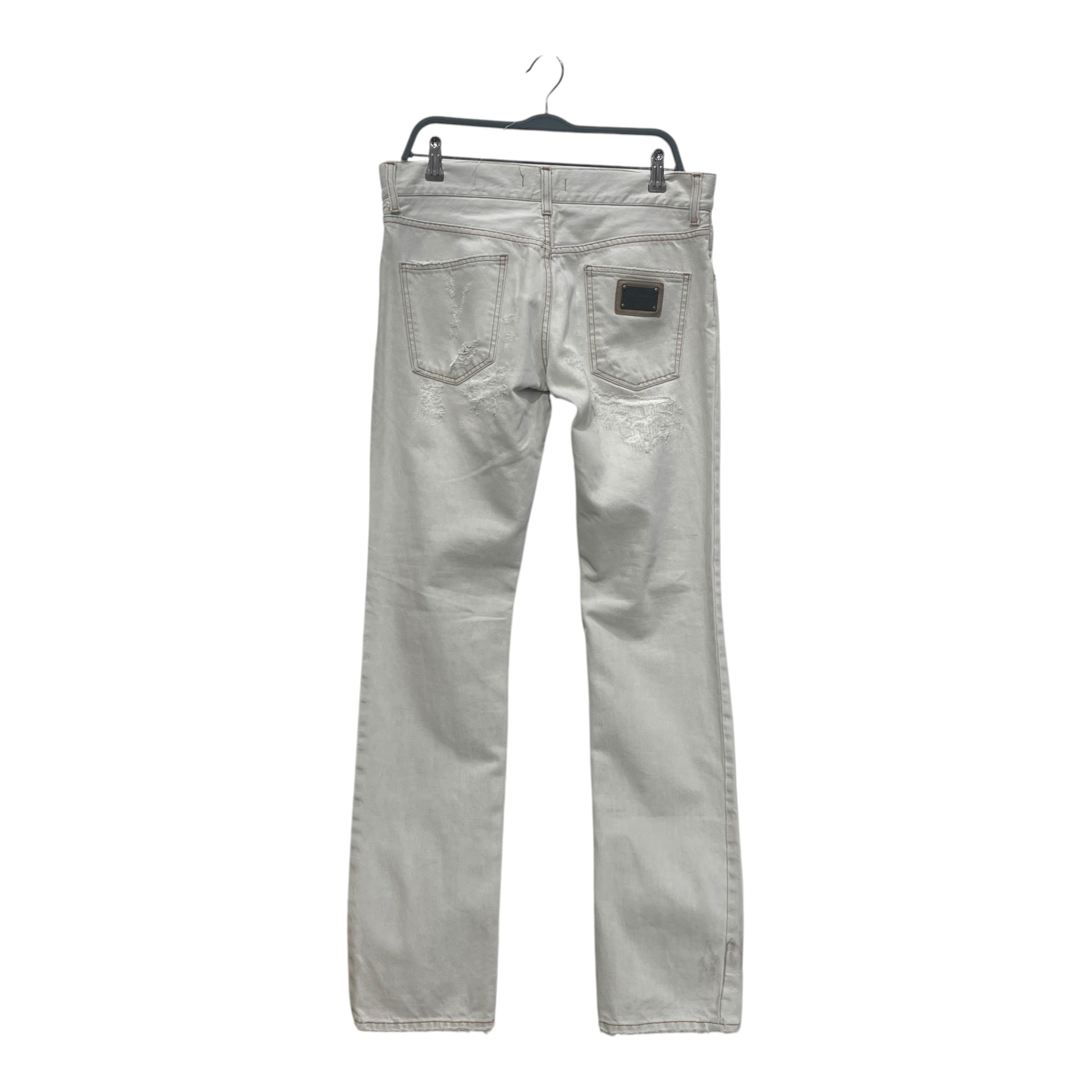 DOLCE&GABBANA/Skinny Pants/48/Cotton/GRY/DISTRESSED/METAL LOGO BACK PKT view 2