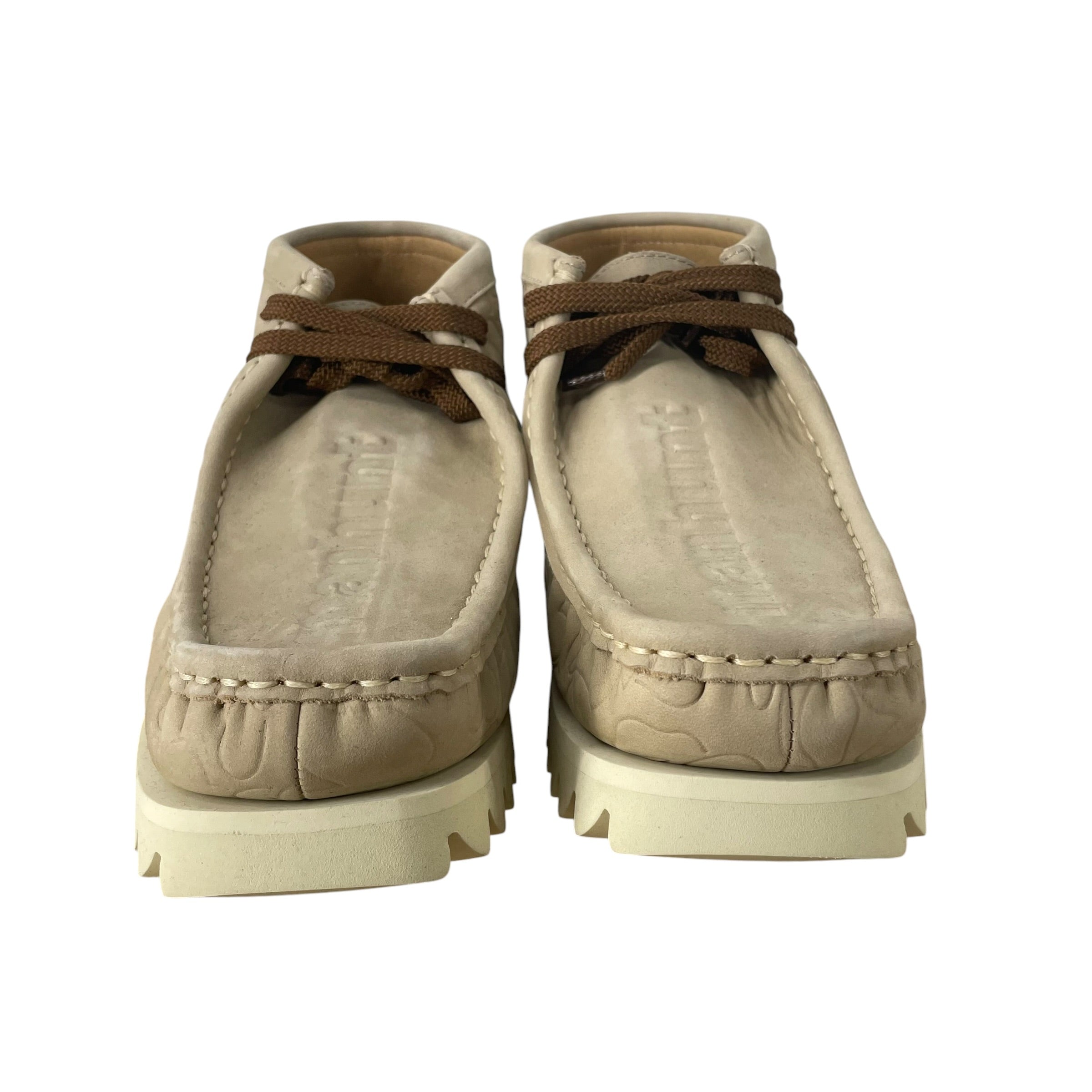 A BATHING APE/Hi-Sneakers/US 9.5/Leather/BEG/MANHUNT EMBOSSED WAVY view 4