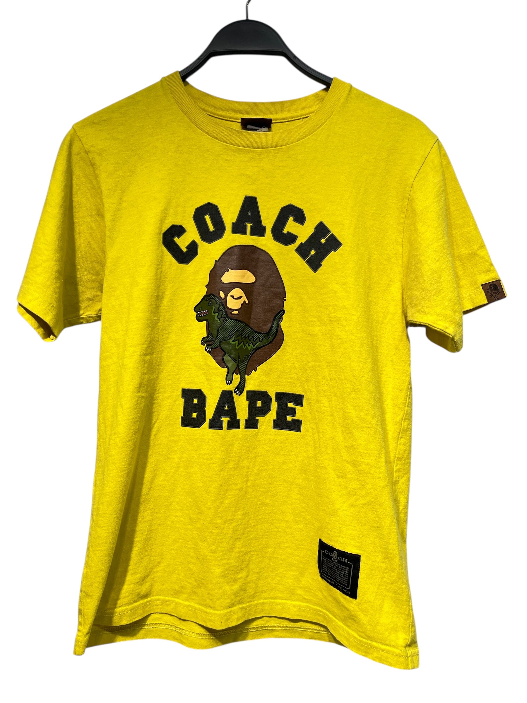 A BATHING APE/COACH/T-Shirt/S/Cotton/YEL/Graphic/rexy tee view 1