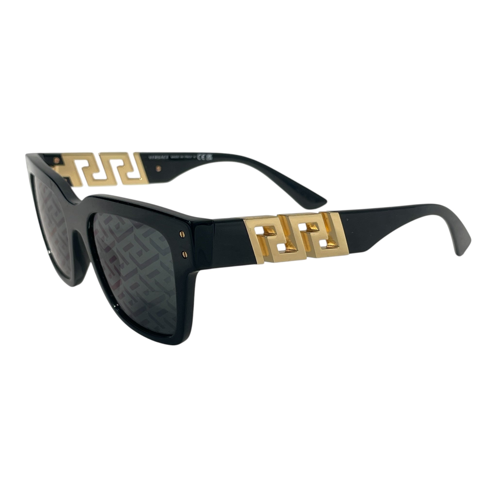 VERSACE/Sunglasses/Plastic/BLK/golddesign/printonlens view 2