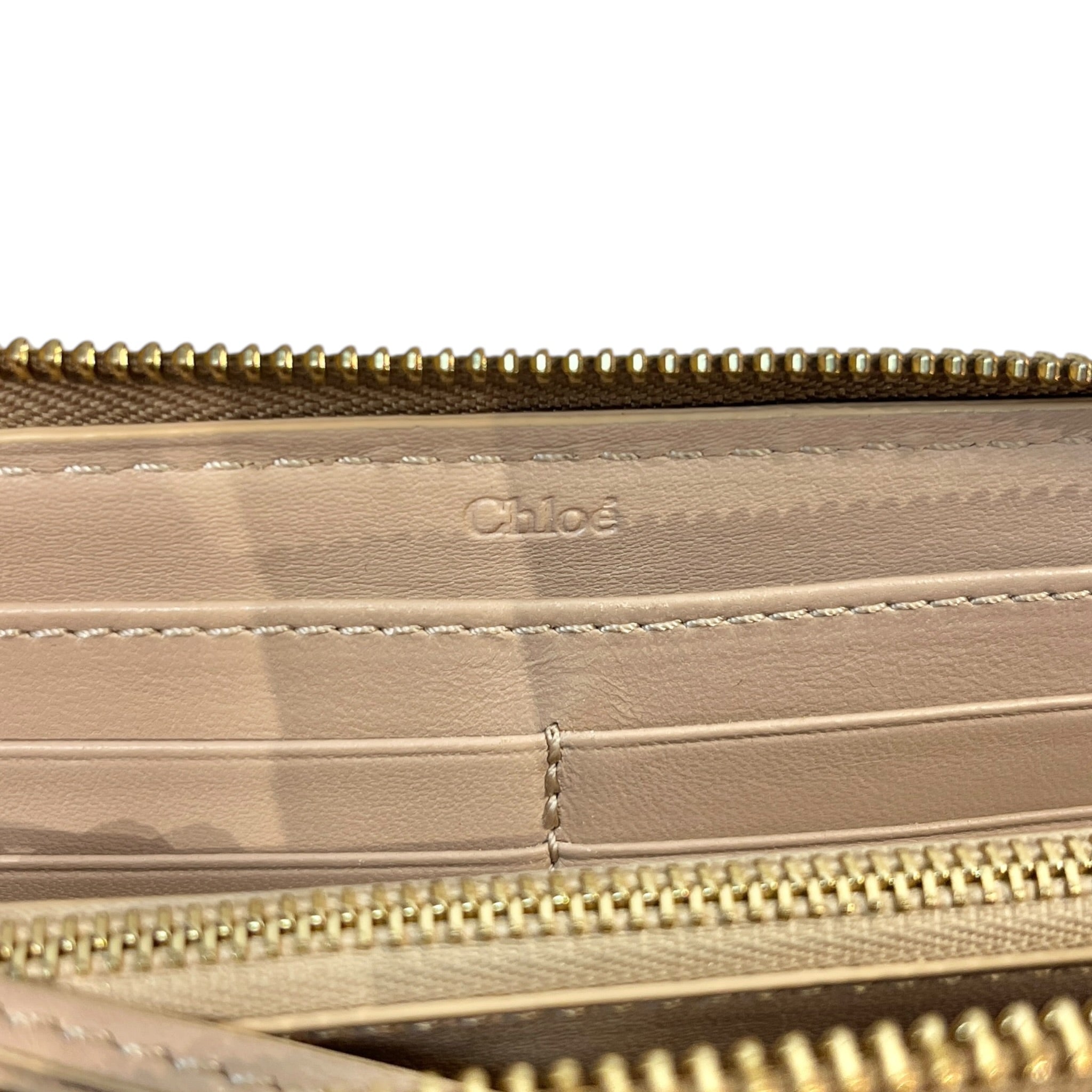 Chloe/Long Wallet/Leather/BEG/GOLD HARDWARE view 5