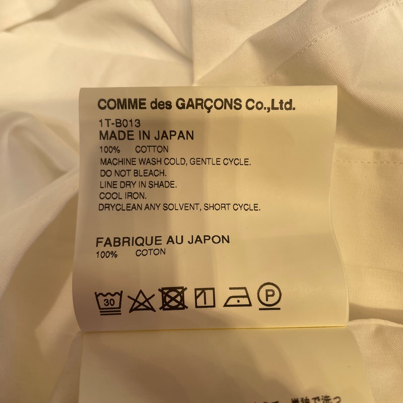 BLACK COMME des GARCONS/LS Shirt/M/Cotton/WHT/STUDDED
