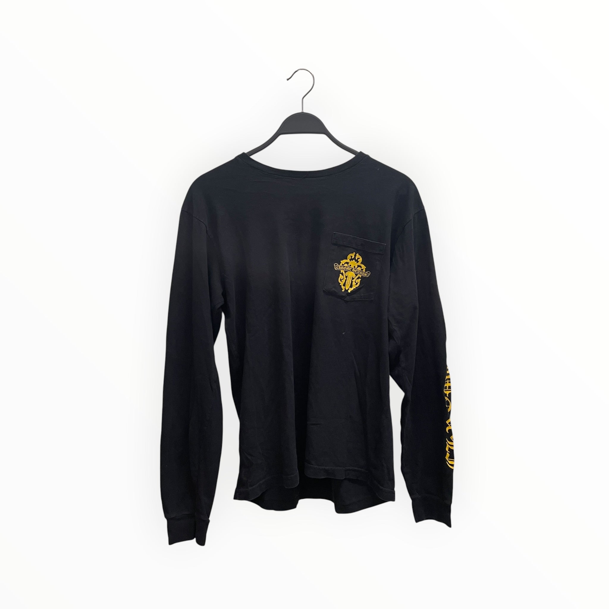 CHROME HEARTS/LS T-Shirt/L/Cotton/BLK/YLLW DAGGER PCKT TEE view 1