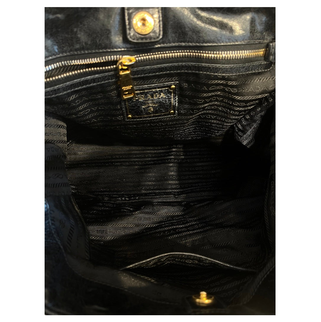 PRADA/Hand Bag/Leather/BLK/194 view 4