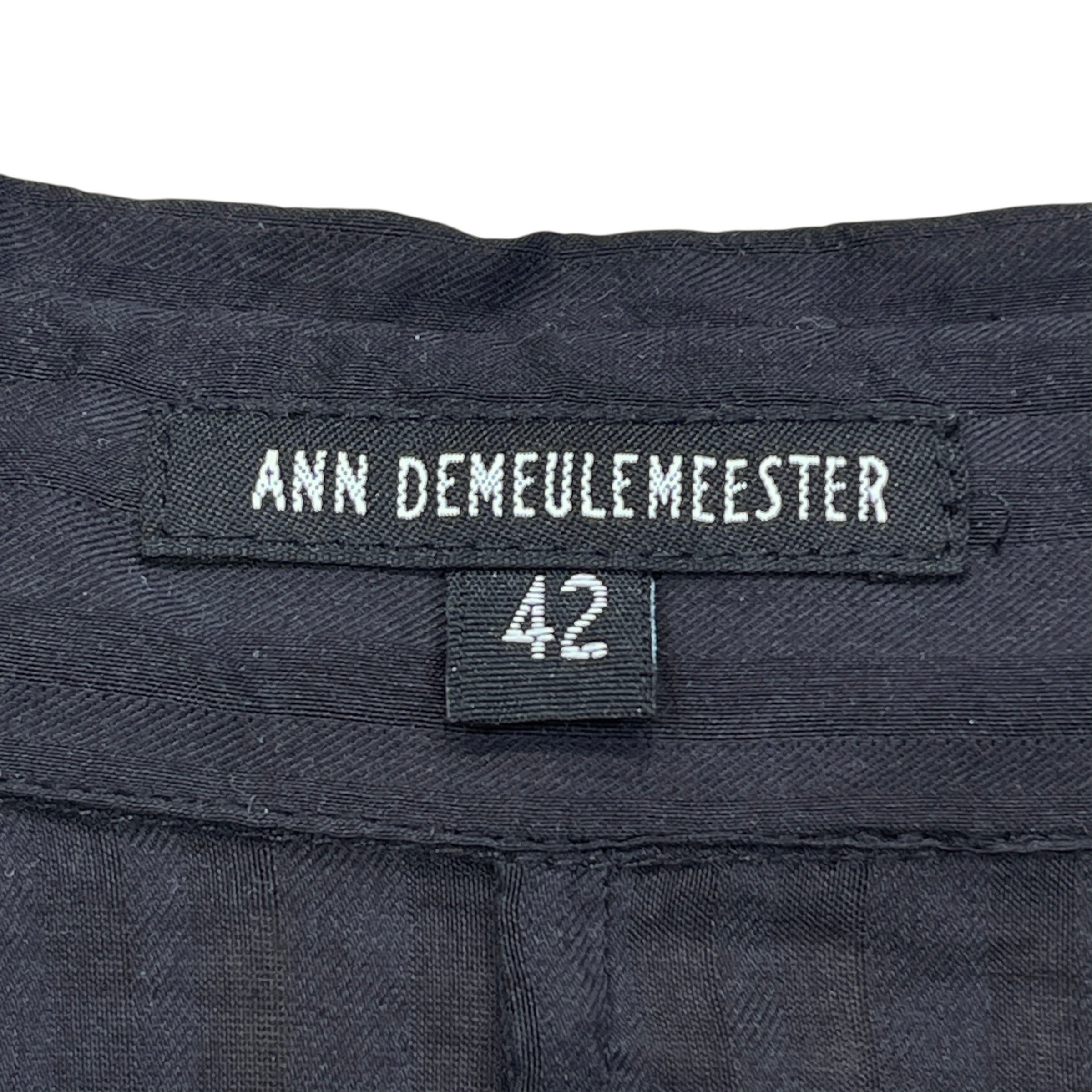 ANN DEMEULEMEESTER/Blouse/42/Nylon/BLK/Flarred Sleve Button Up view 3
