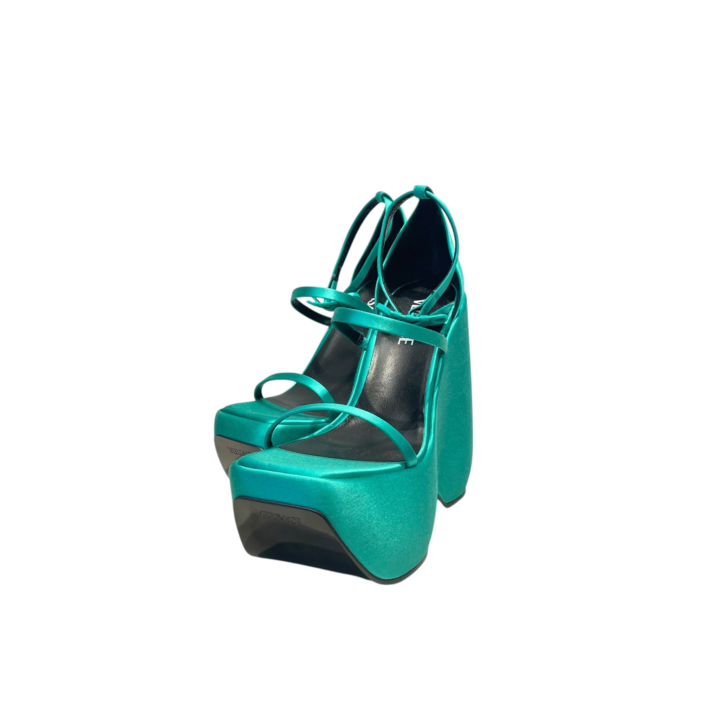 VERSACE/Heels/EU 39.5/Nylon/BLU/Triplatform Wedge Heel view 1