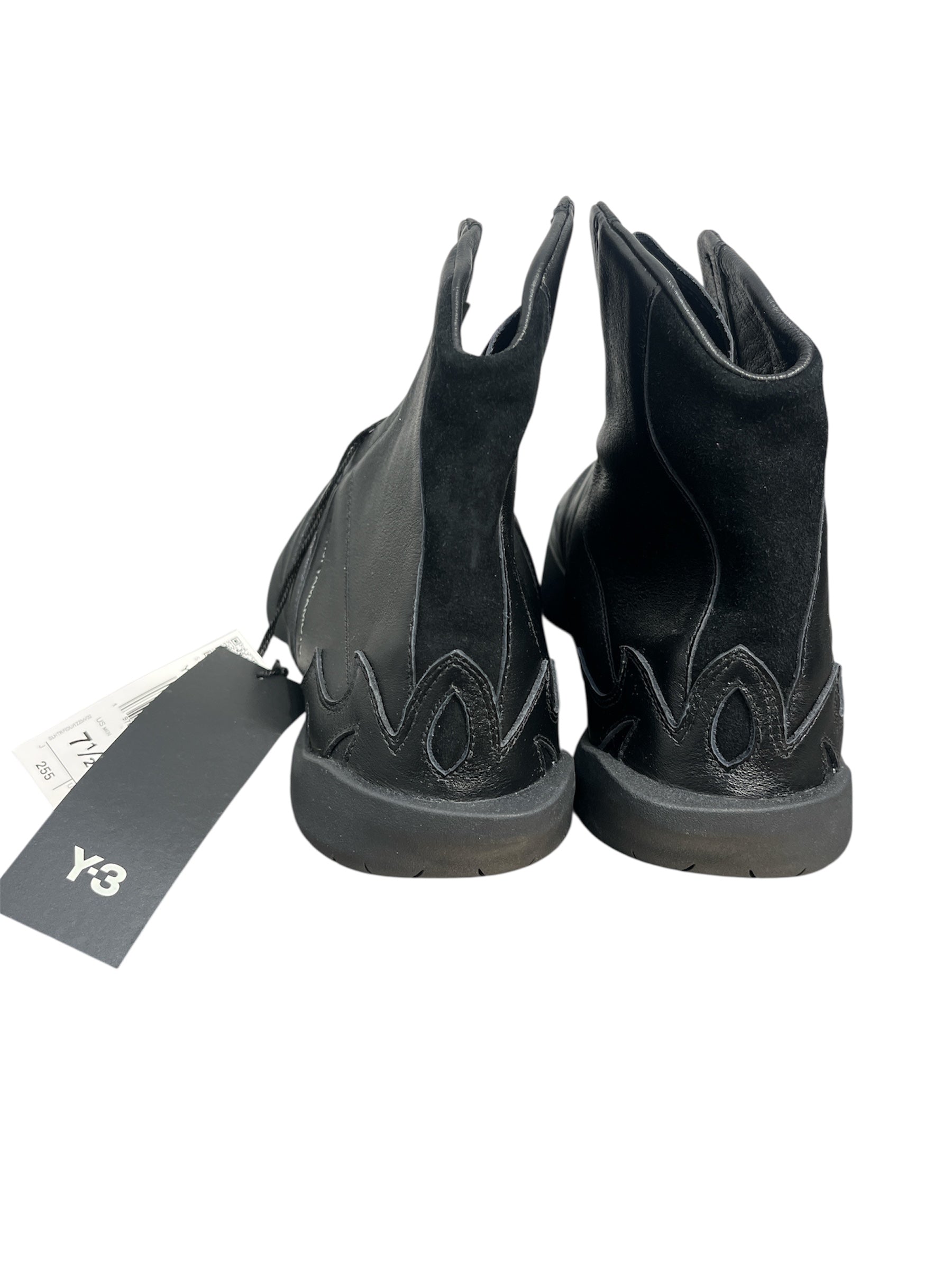 Y-3/Hi-Sneakers/US 7.5/Leather/BLK/2002 hi top bnwt view 3
