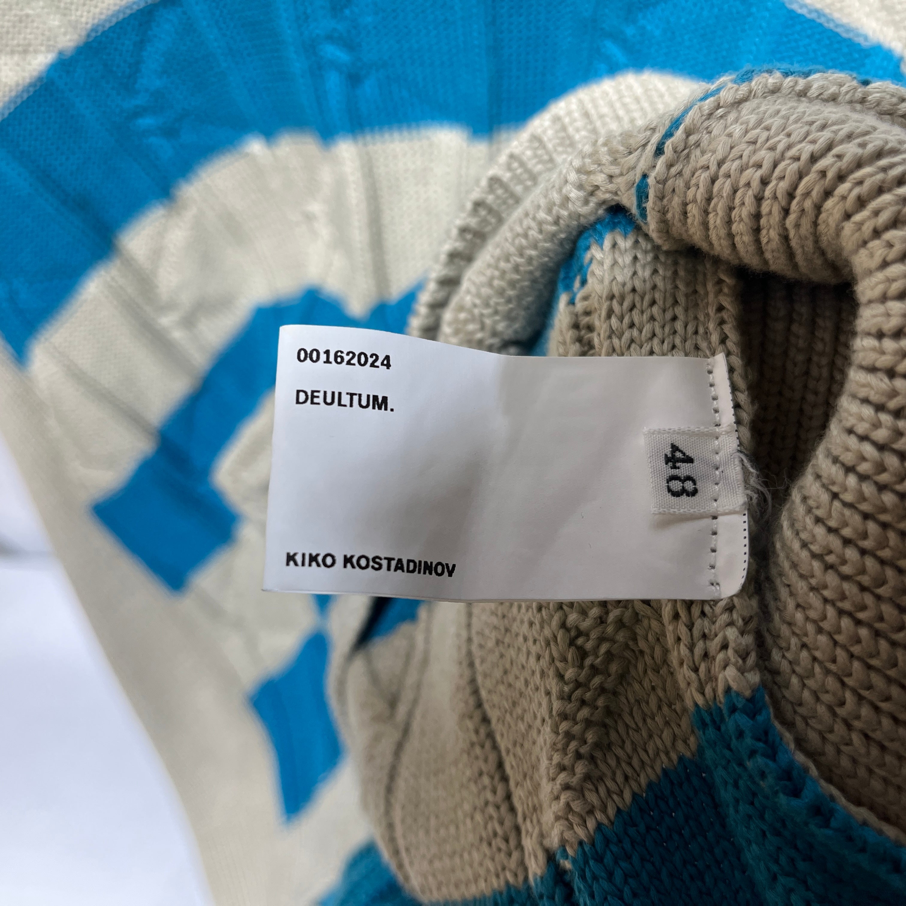 Kiko Kostadinov/Knitted Vest/48/Stripe/Cotton/BLU/ view 4