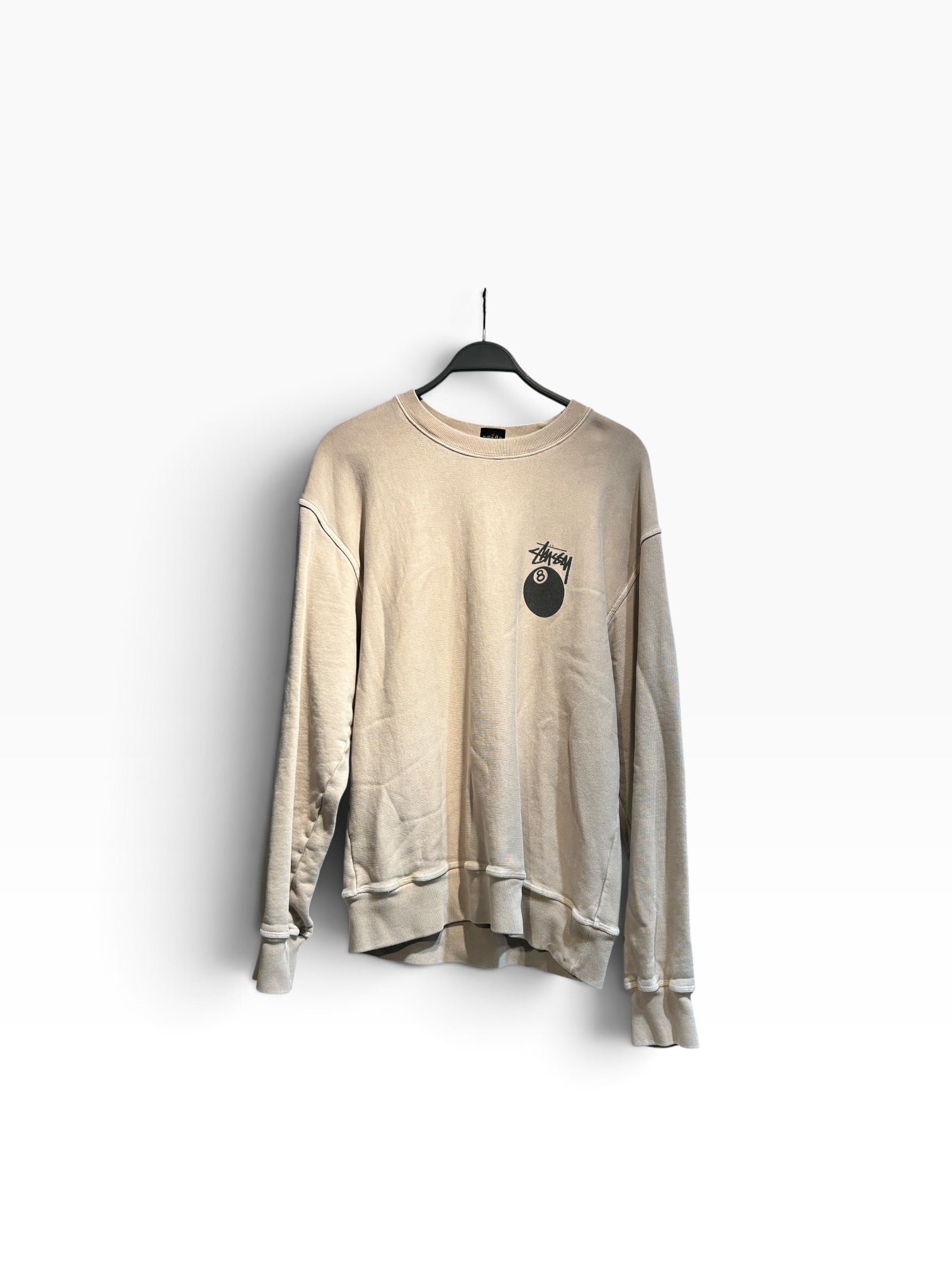 STUSSY/Sweatshirt/L/Cotton/CRM/8 ball sweatshirt view 1