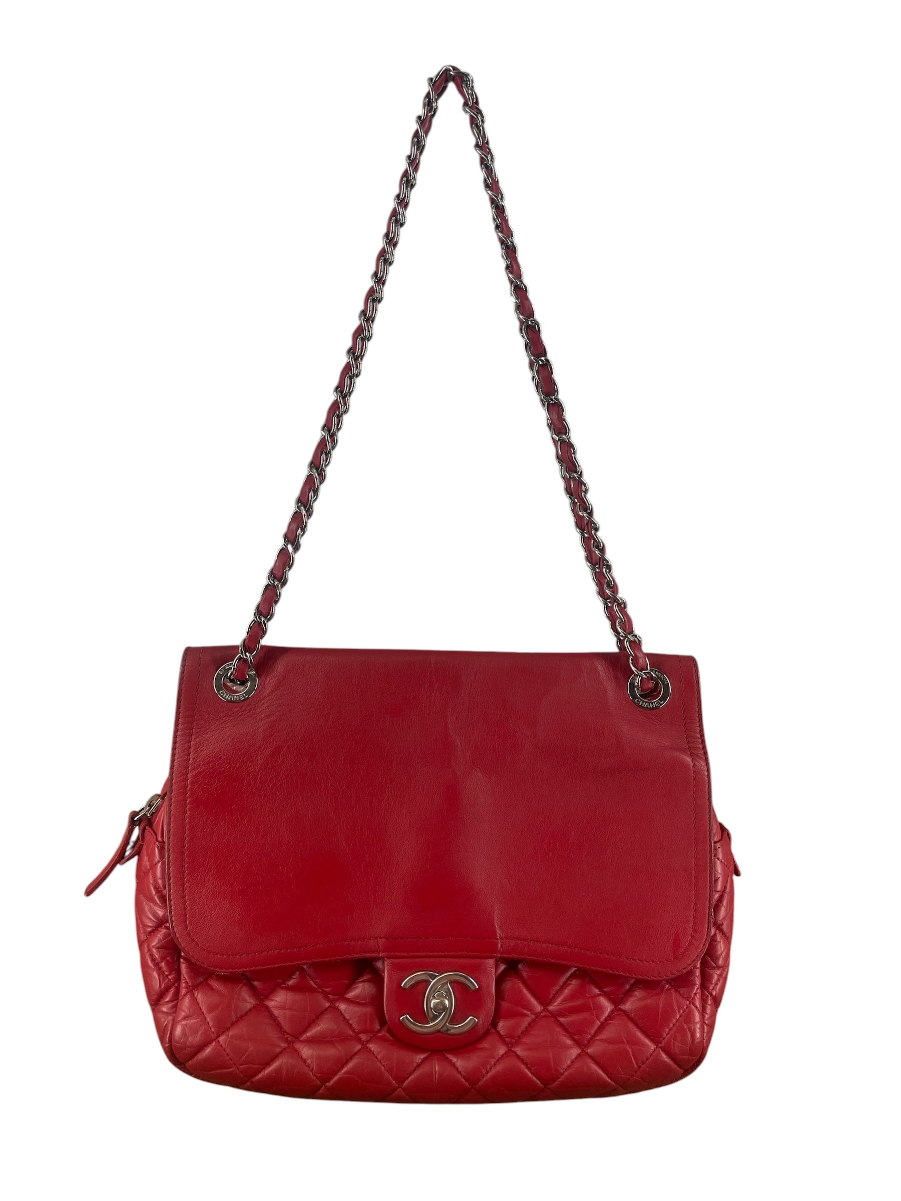 CHANEL/Cross Body Bag/Leather/RED/IN THE MIX LEATHER FLAP MSGR view 1
