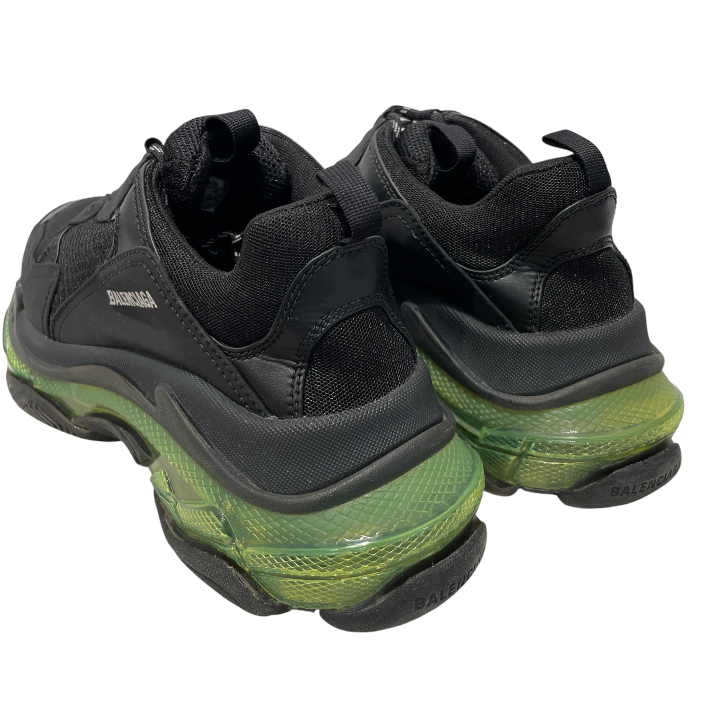BALENCIAGA/Low-Sneakers/US 10/Cotton/BLK/TRIPLE S BLACK YELLOW FLUO view 2