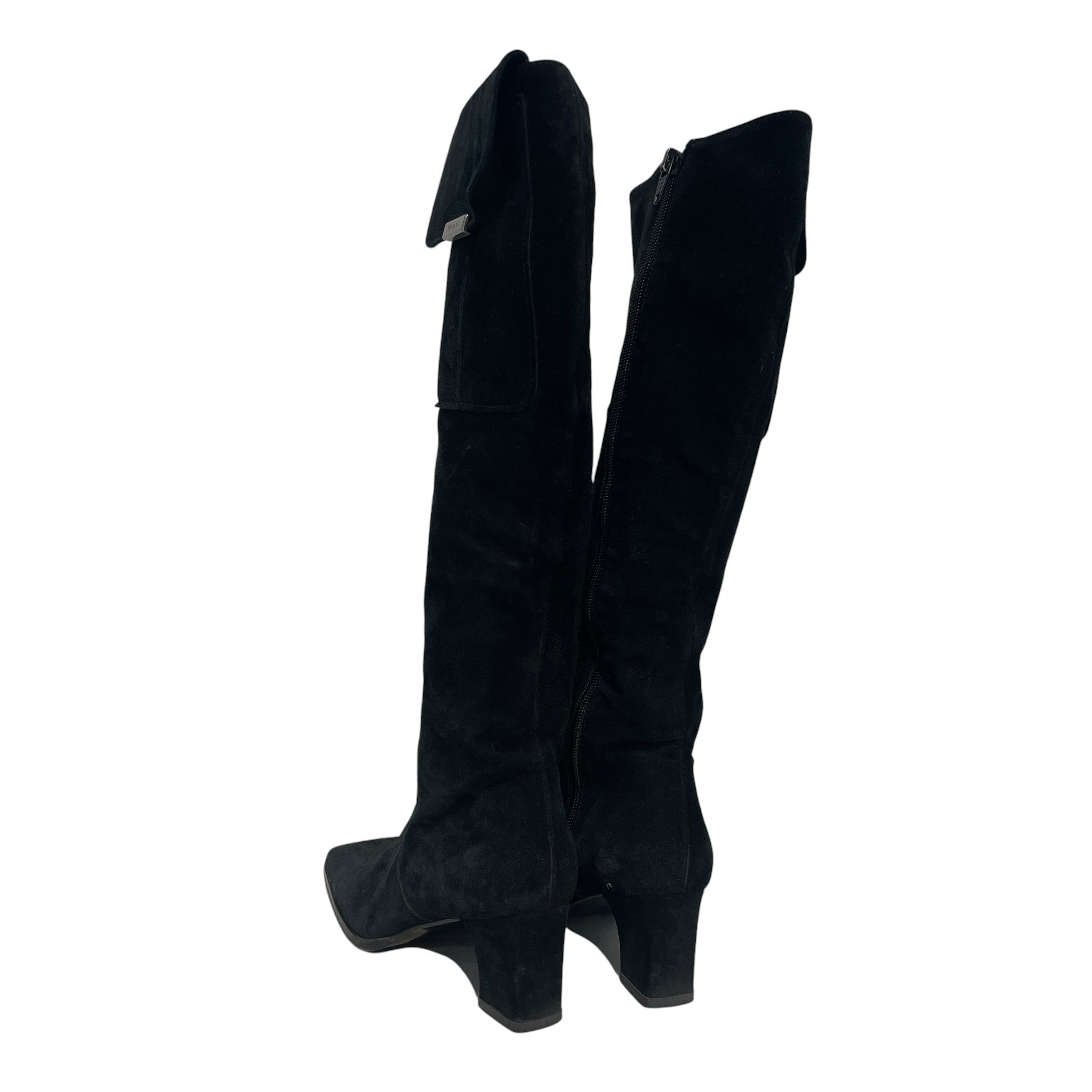 YVES SAINT LAURENT/Long Boots/US 6.5/Suede/BLK/ view 2