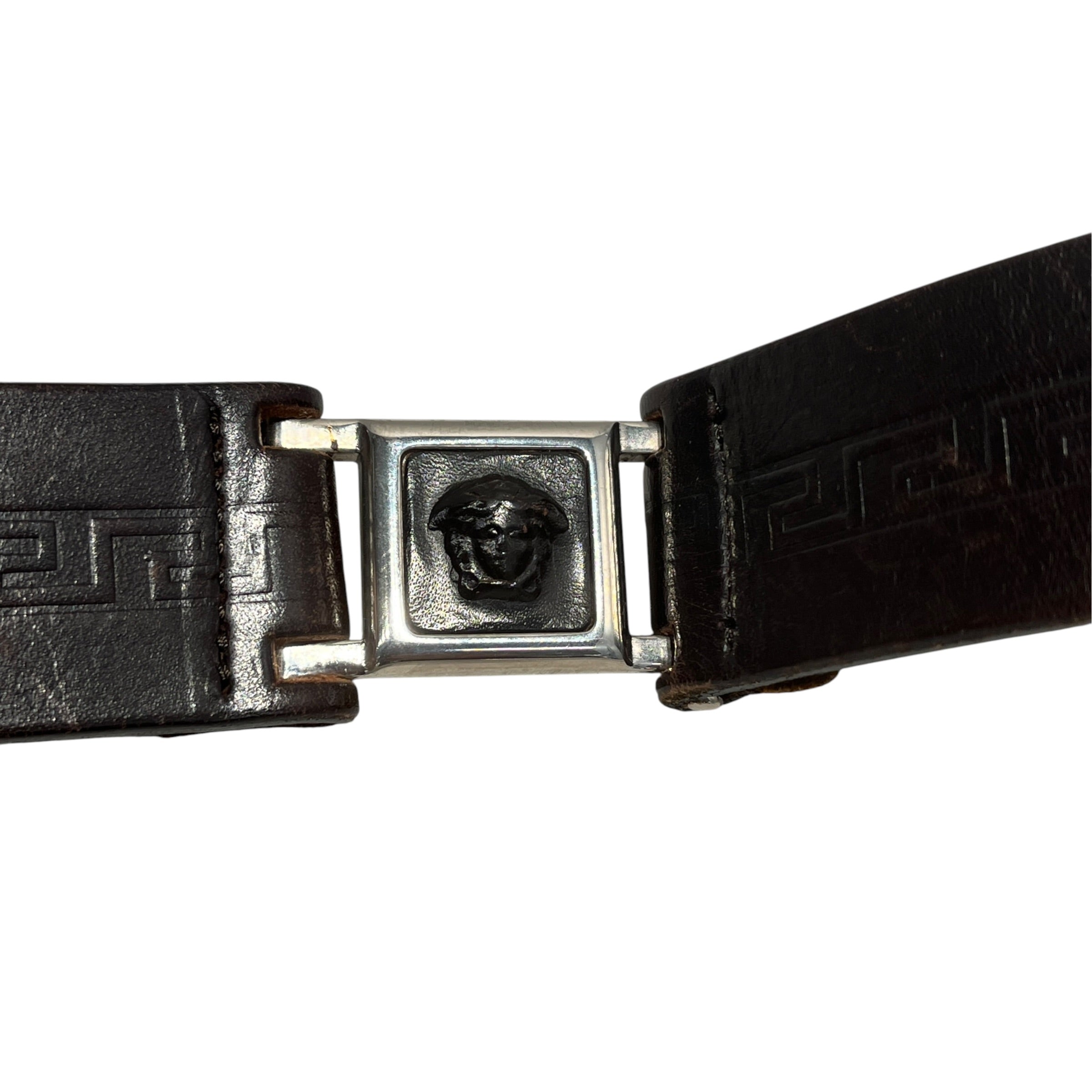 GIANNI VERSACE/Belt/Leather/BRW/M's/80/32 medusa square logo view 4