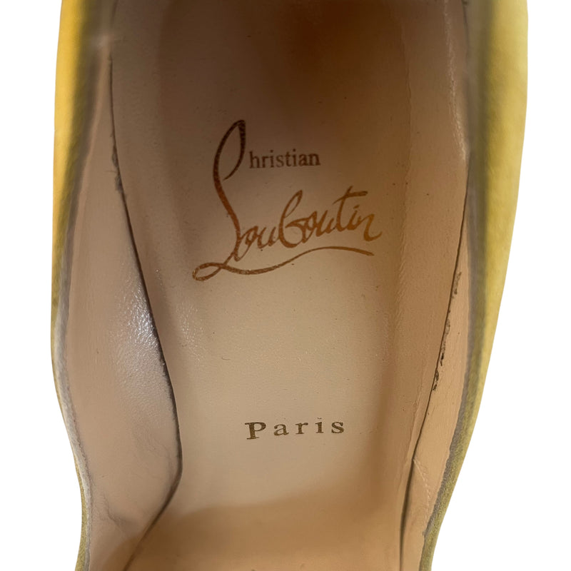 Christian Louboutin/Heels/EU 39.5/Suede/YEL/RED BOTTOMS PUMPS