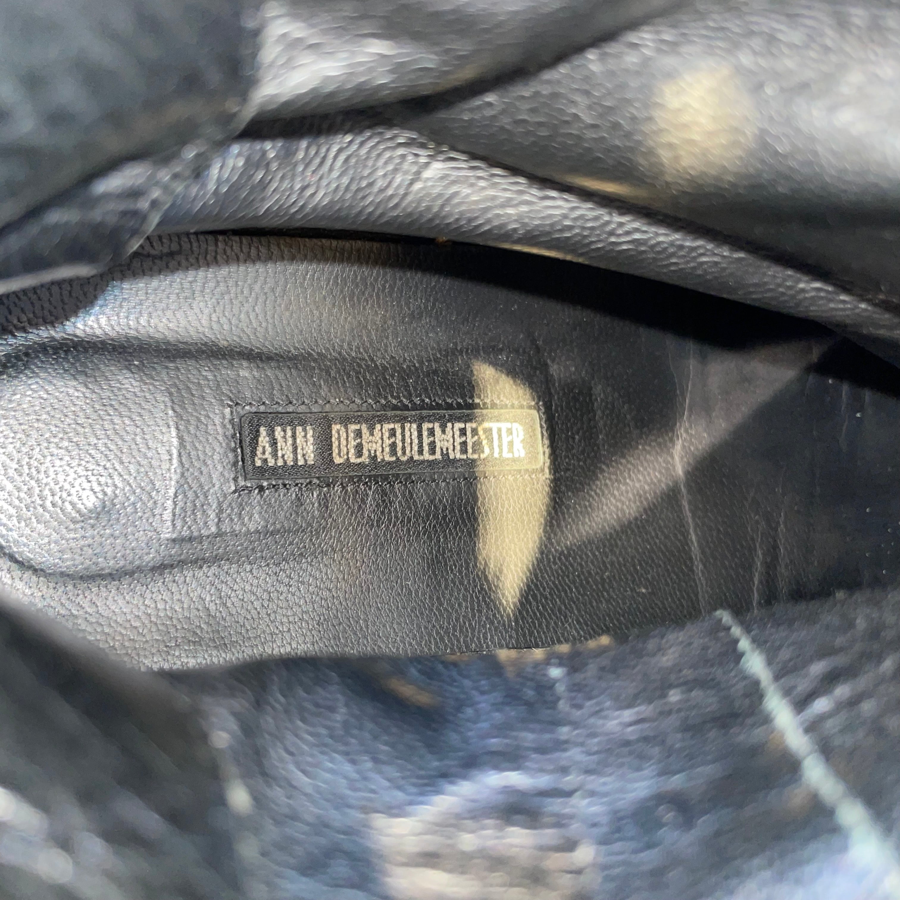 ANN DEMEULEMEESTER/Long Boots/US 7/Leather/BLK/MID CALF COMBAT BOOT/LACE UP view 5