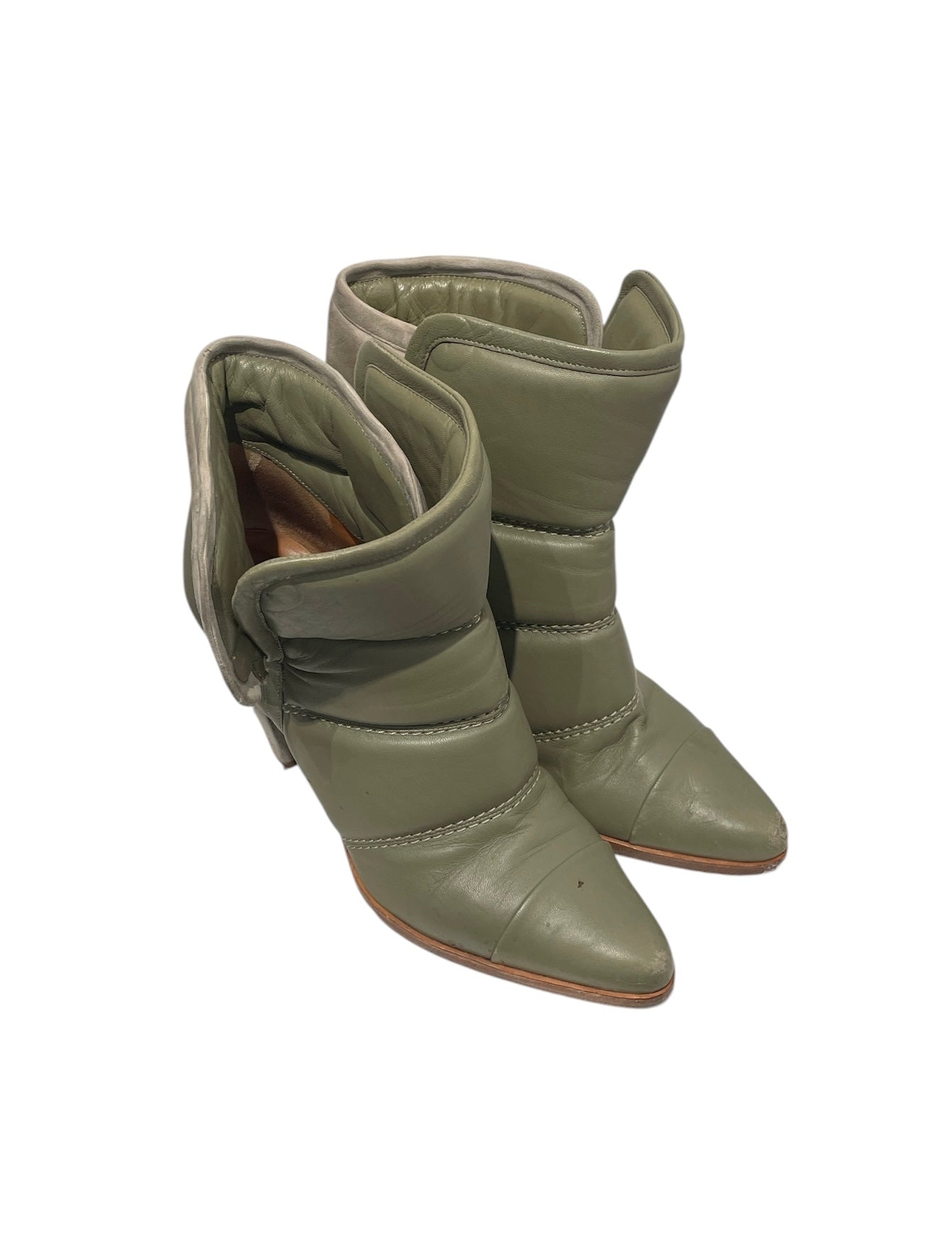 Chloe/Booties/EU 41/Leather/GRN/ankle high puff bootie view 1
