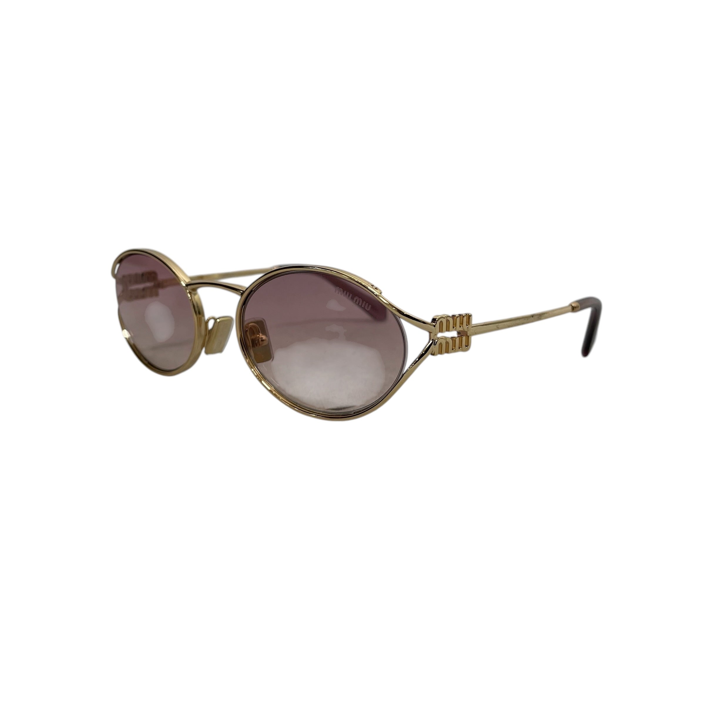 MIU MIU/Sunglasses/Titanium/GLD/L's/MU S2YS PINK LENSE view 2