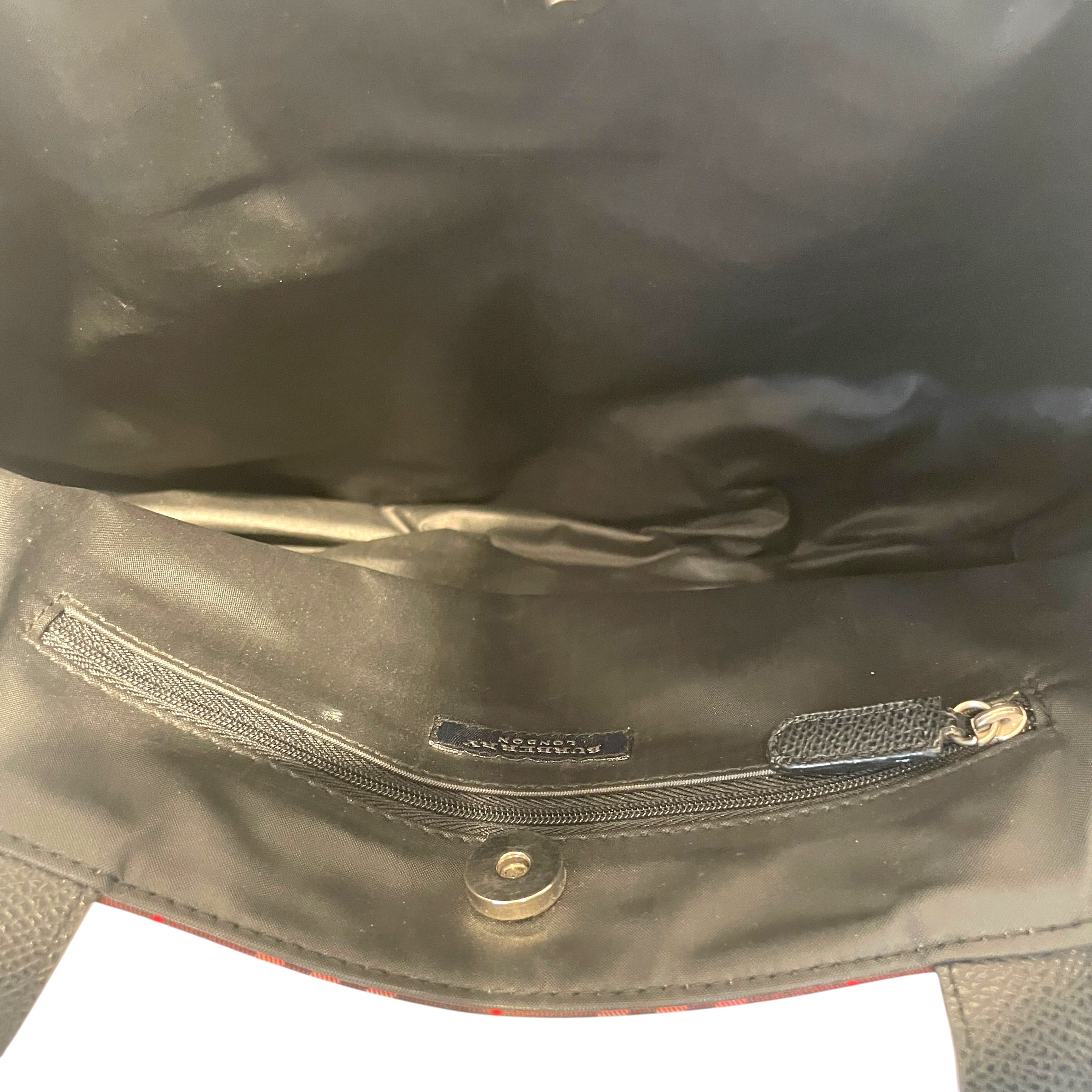BURBERRY LONDON/Tote Bag/Plaid/Nylon/BLK/ view 5