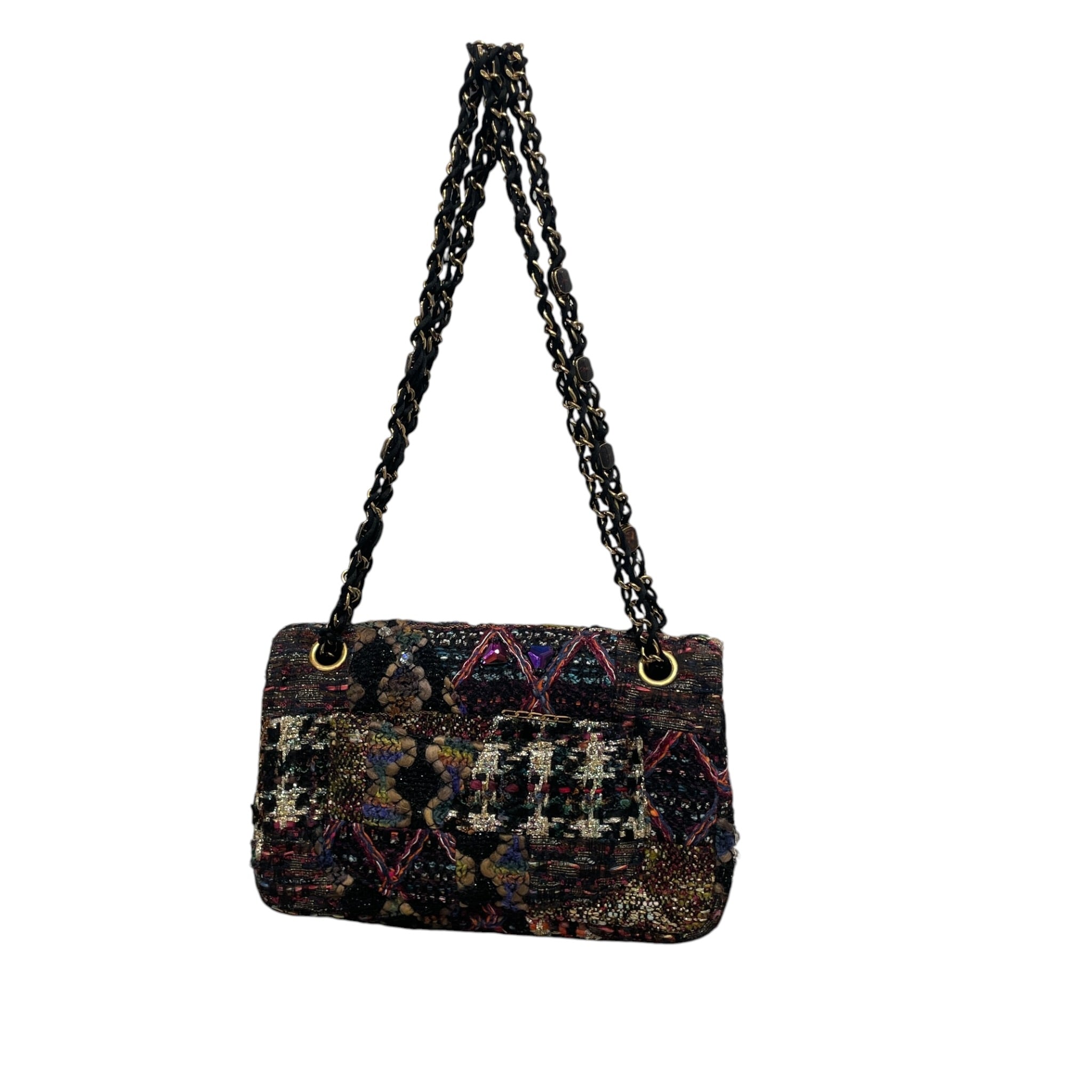 CHANEL/Cross Body Bag/BLK/ BYZANCE TWEED REISSUE 2.55 view 2