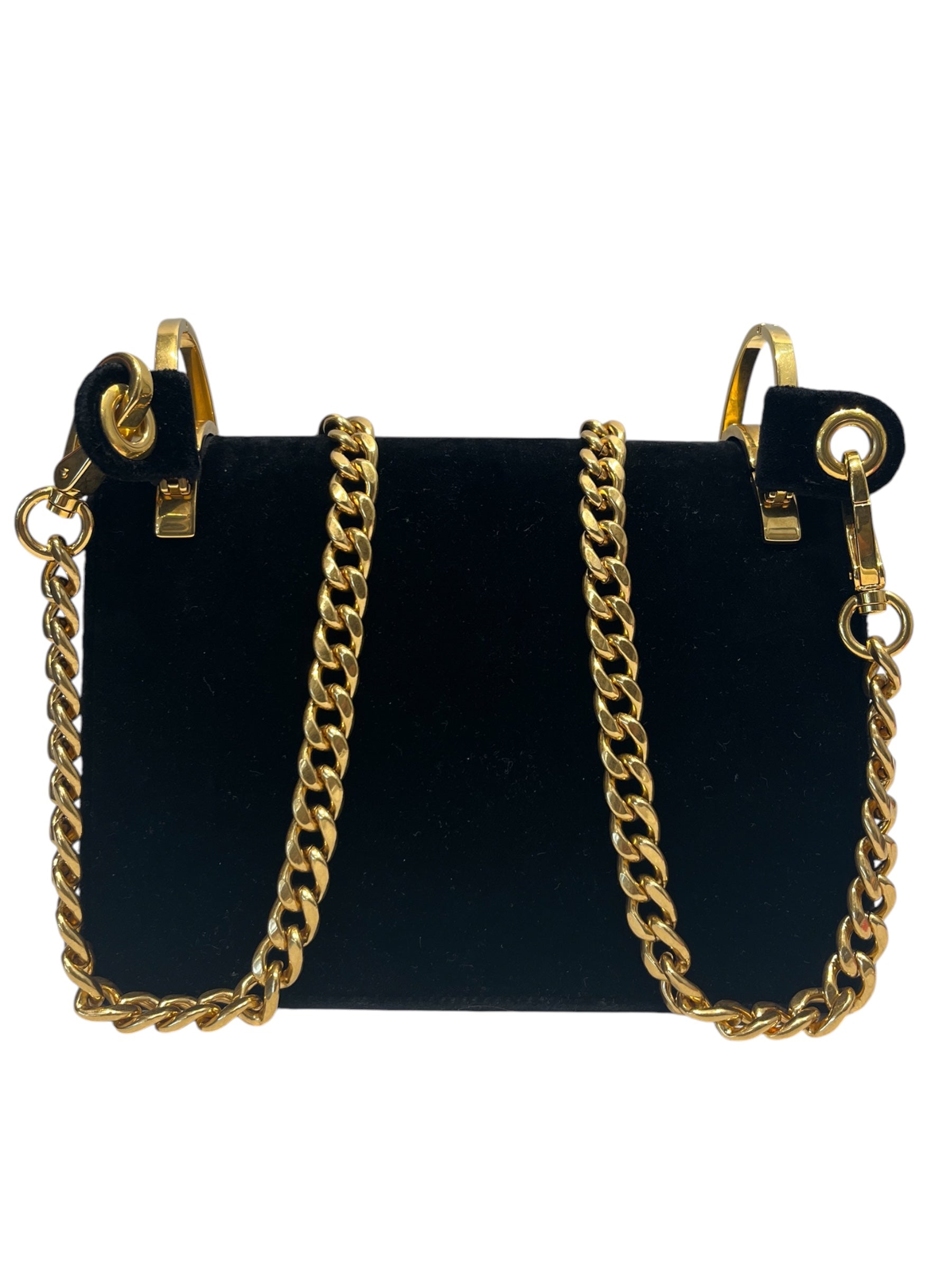 PRADA/Cross Body Bag/Velour/BLK/PATTINA VELVET GLD view 2