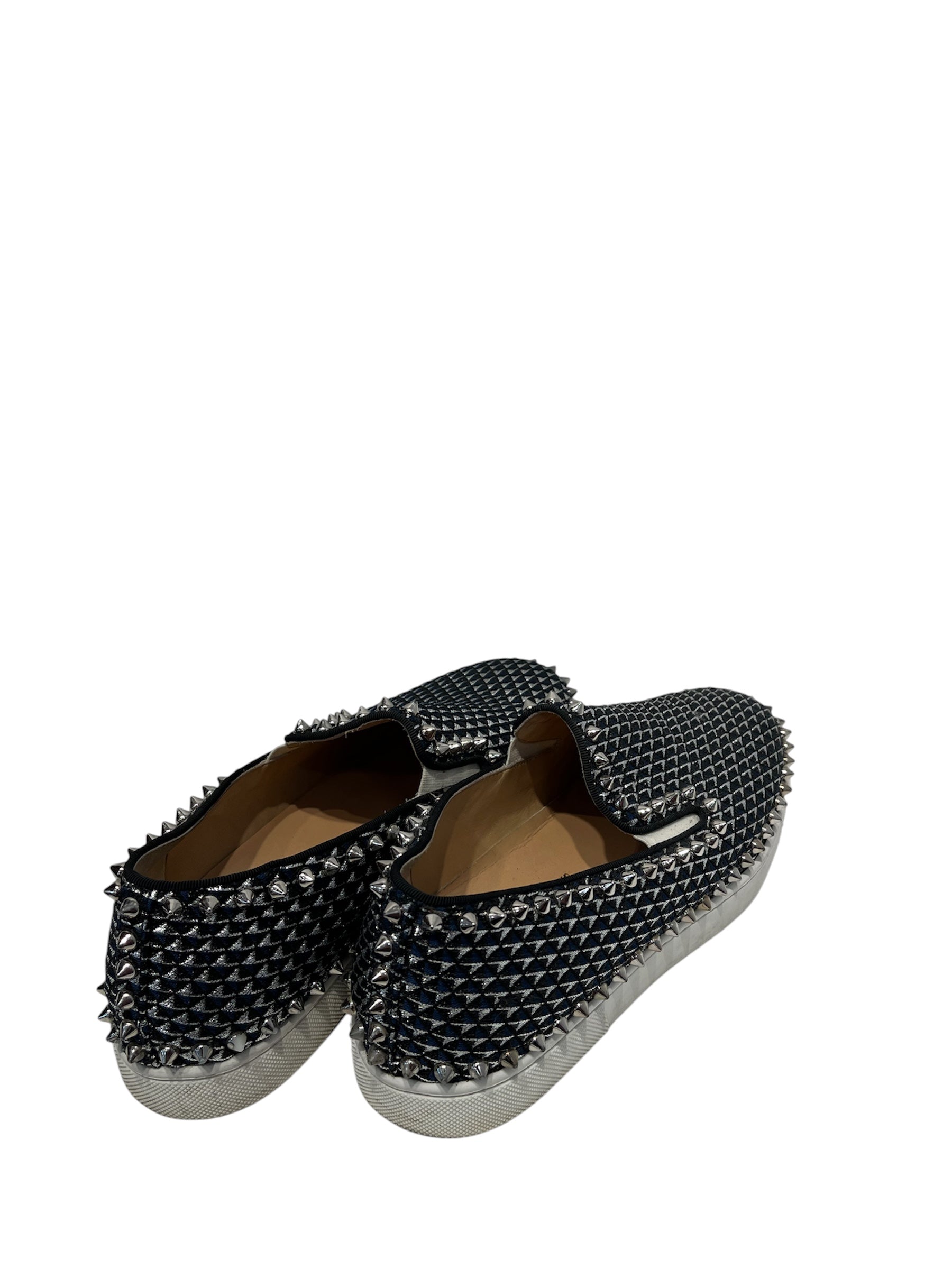 Christian Louboutin/Low-Sneakers/US 7.5/Cotton/BLU/ view 2