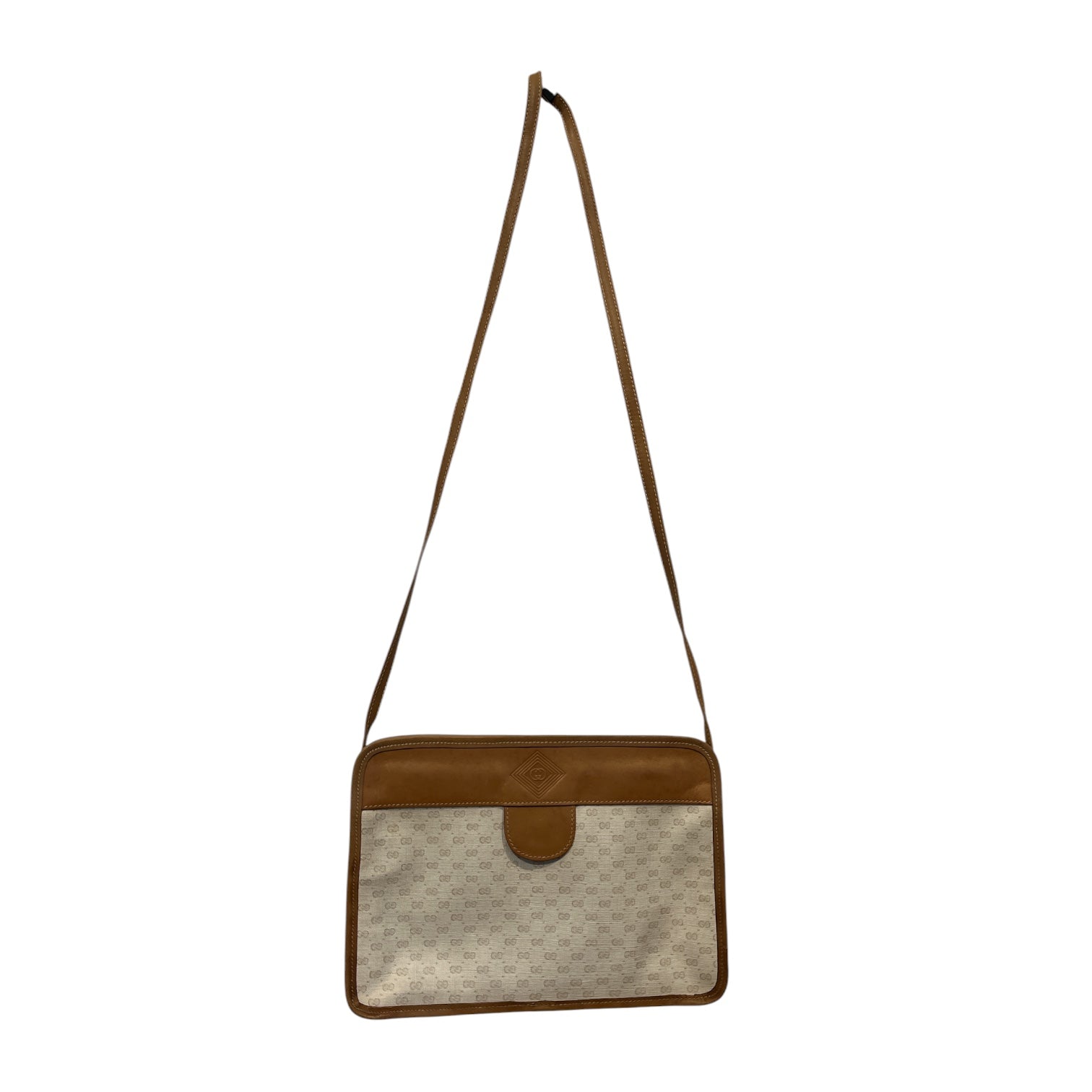 GUCCI/Cross Body Bag/Monogram/Leather/CRM/VINTAGE MICROGUCCISSIMA BAG view 1