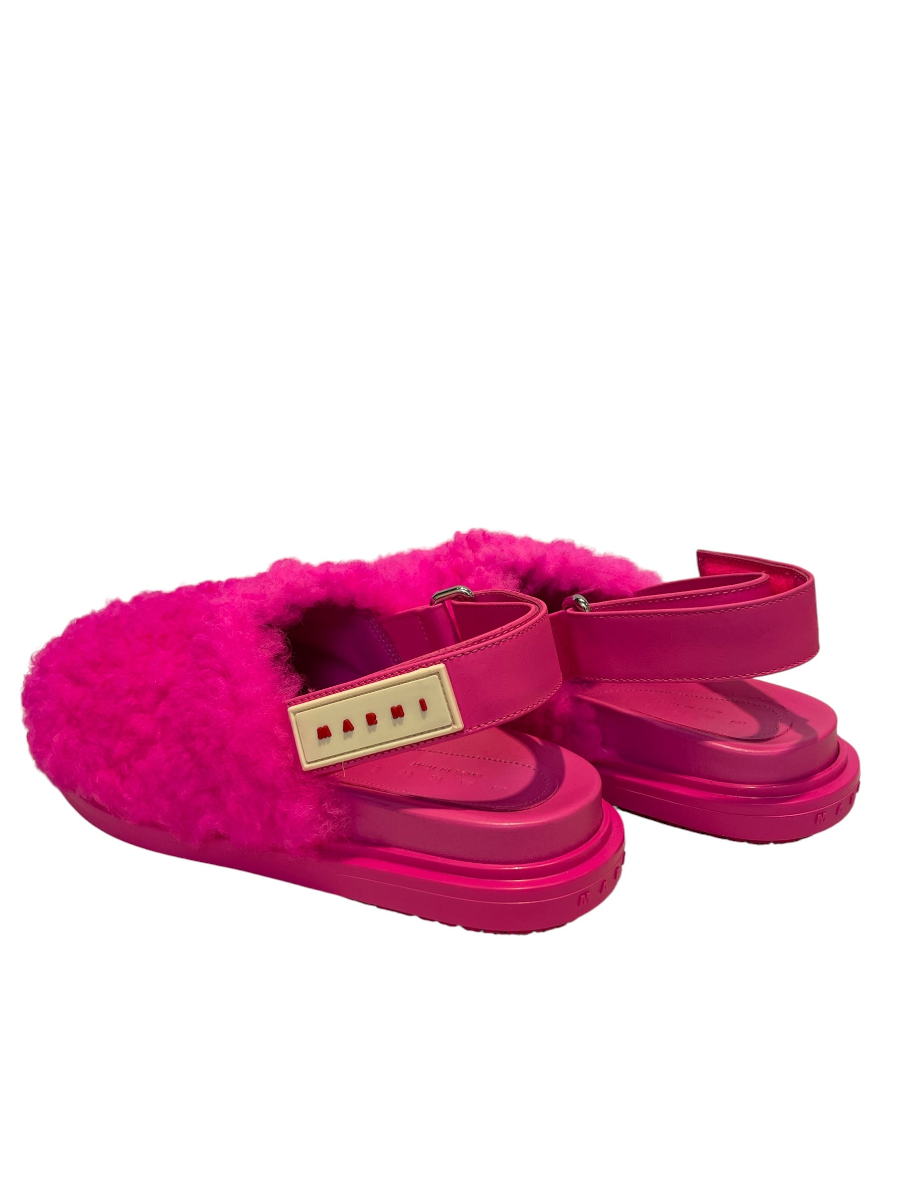 MARNI/Sandals/EU 37/Sheepskin/PNK/PINK SHEEP FUR SANDALS view 2