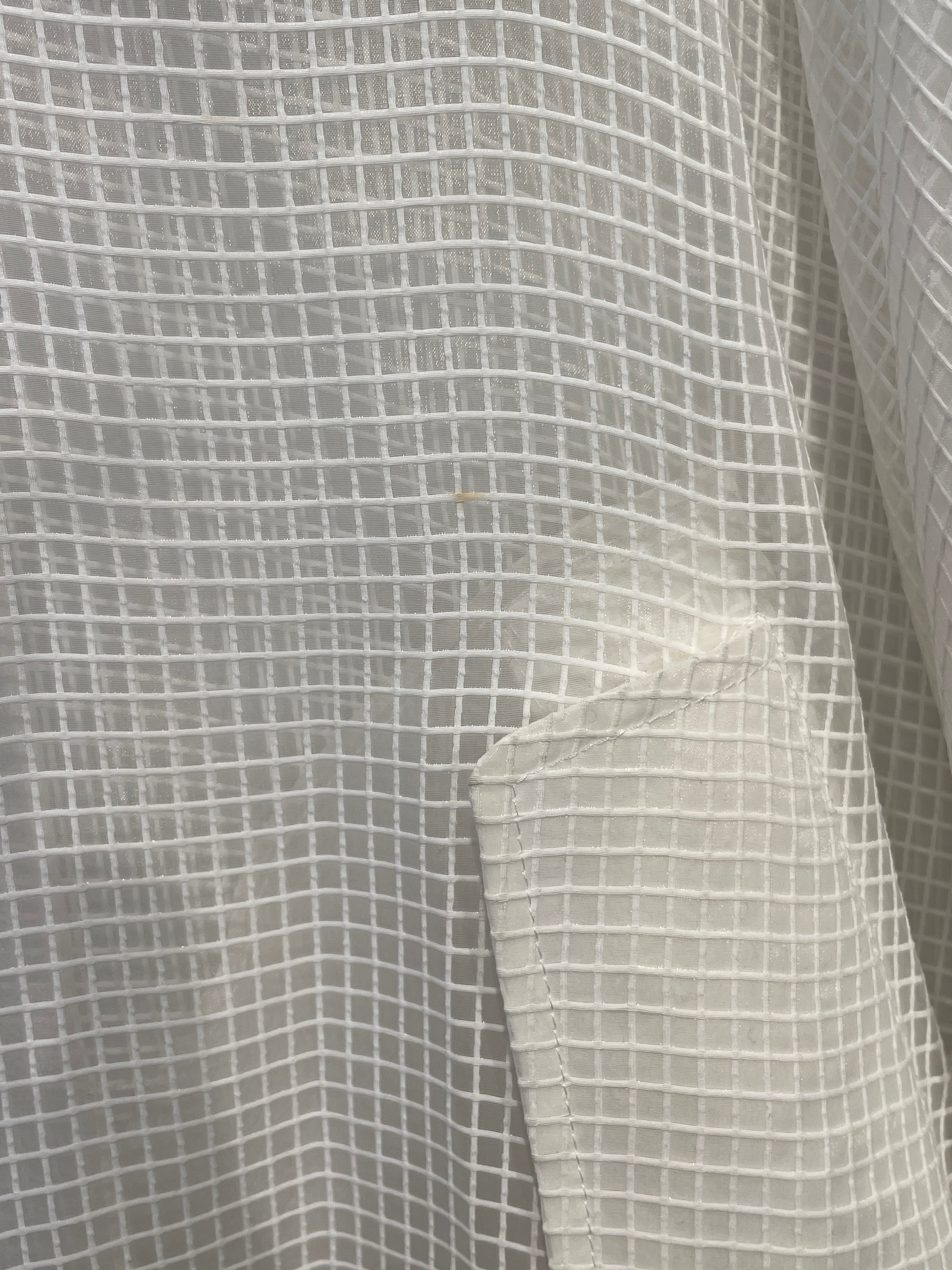 Maison Margiela/Trench Coat/S/Stripe/Polyester/WHT/SHEER WINDOWPANE view 5