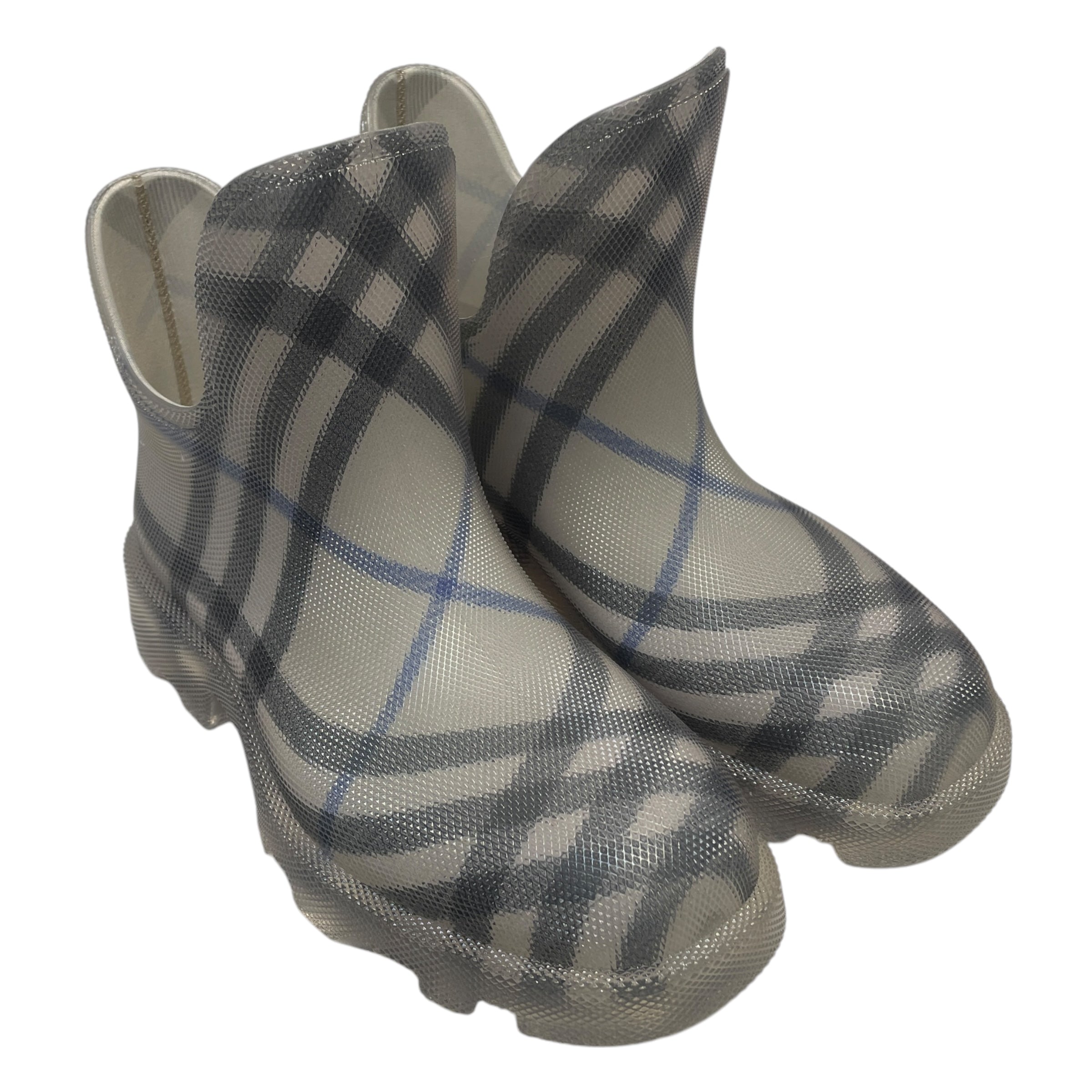 BURBERRY/Rain Boots/EU 40/Plaid/Polyester/GRY/ view 1