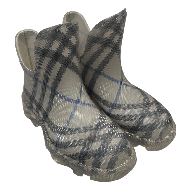 BURBERRY/Rain Boots/EU 40/Plaid/Polyester/GRY/