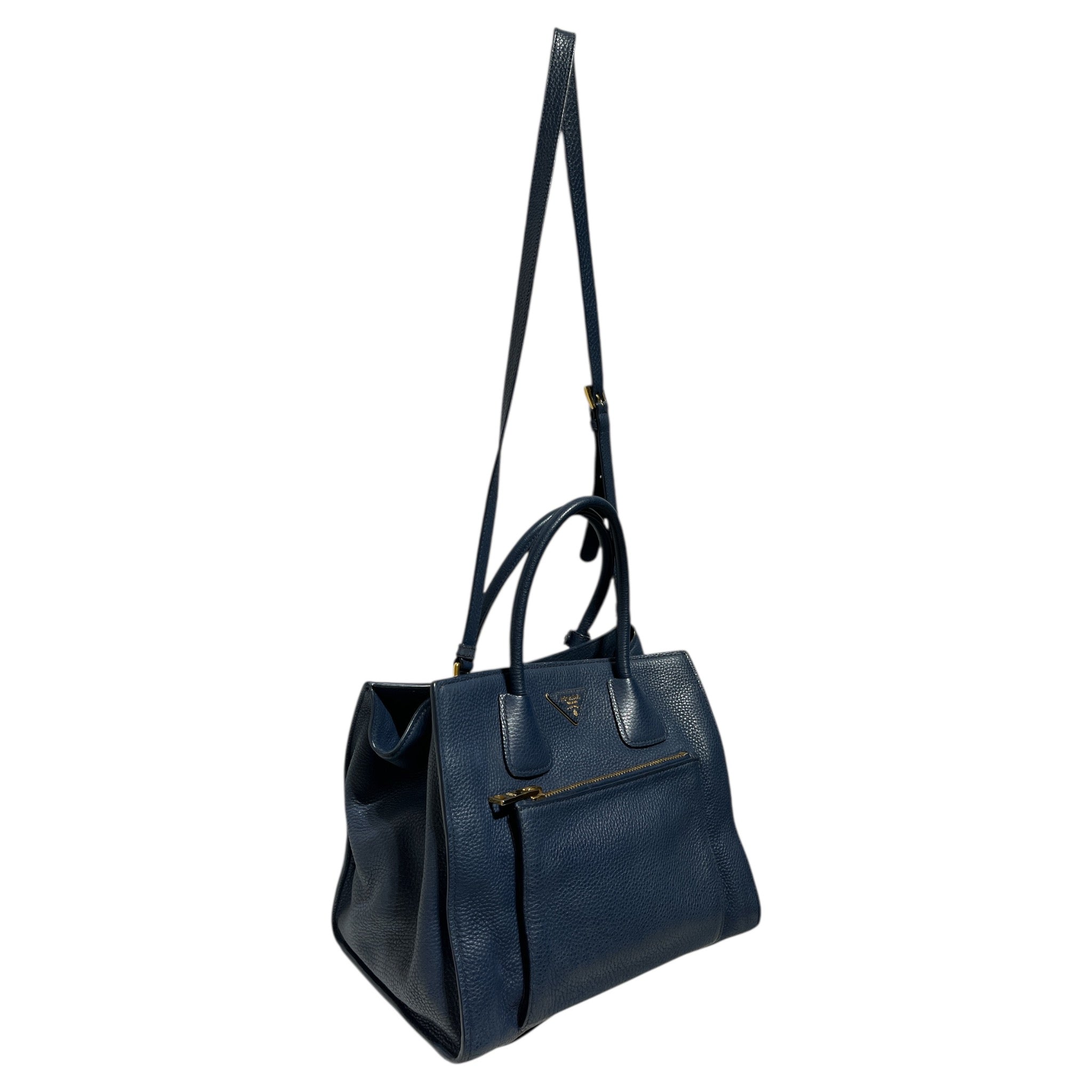 PRADA/Hand Bag/Leather/NVY/VITELLO DAINO SHOPPER TOTE view 6