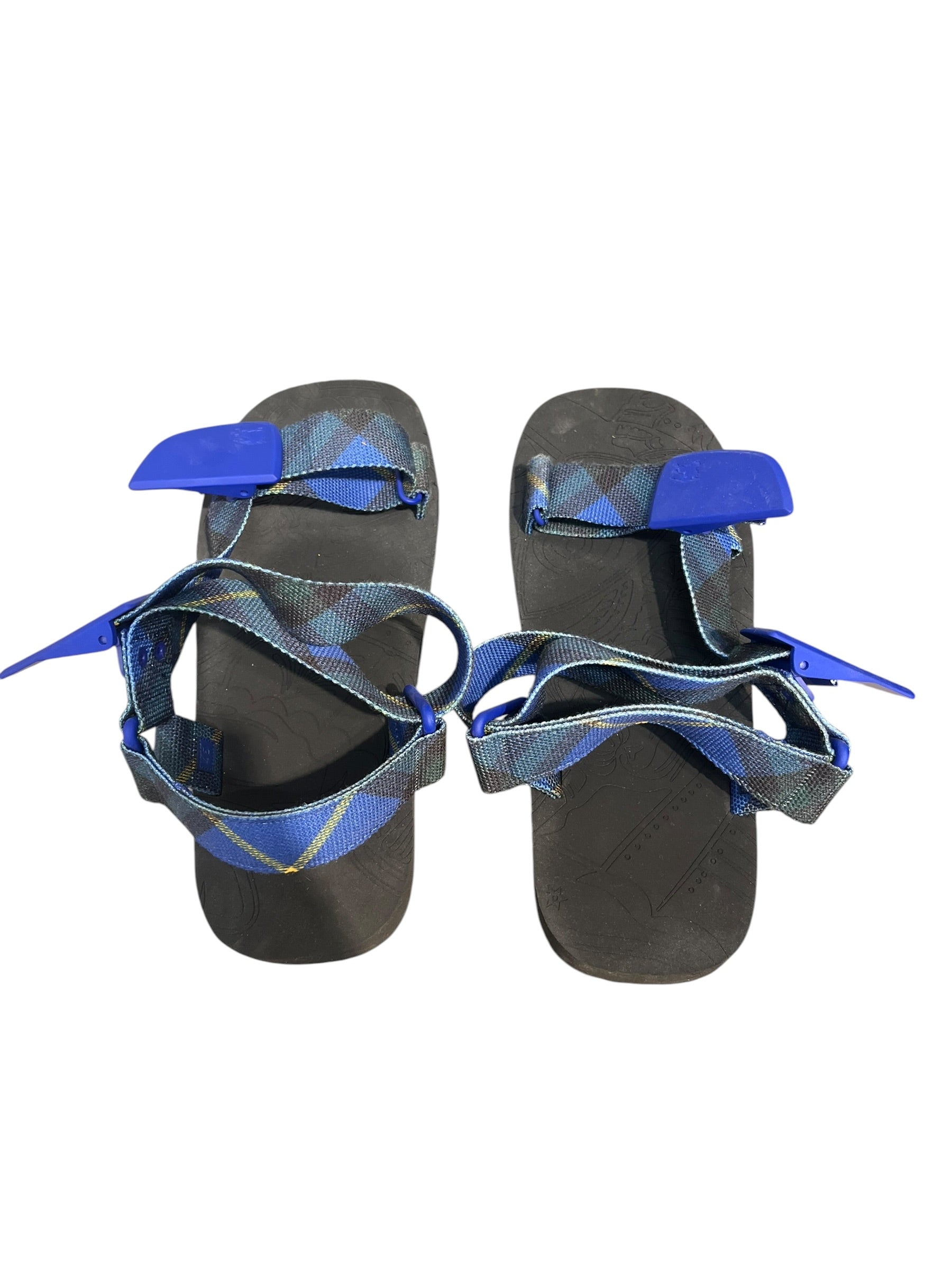 BURBERRY/Sandals/EU 45/Plaid/Cotton/BLU/ankle strap sandals view 2