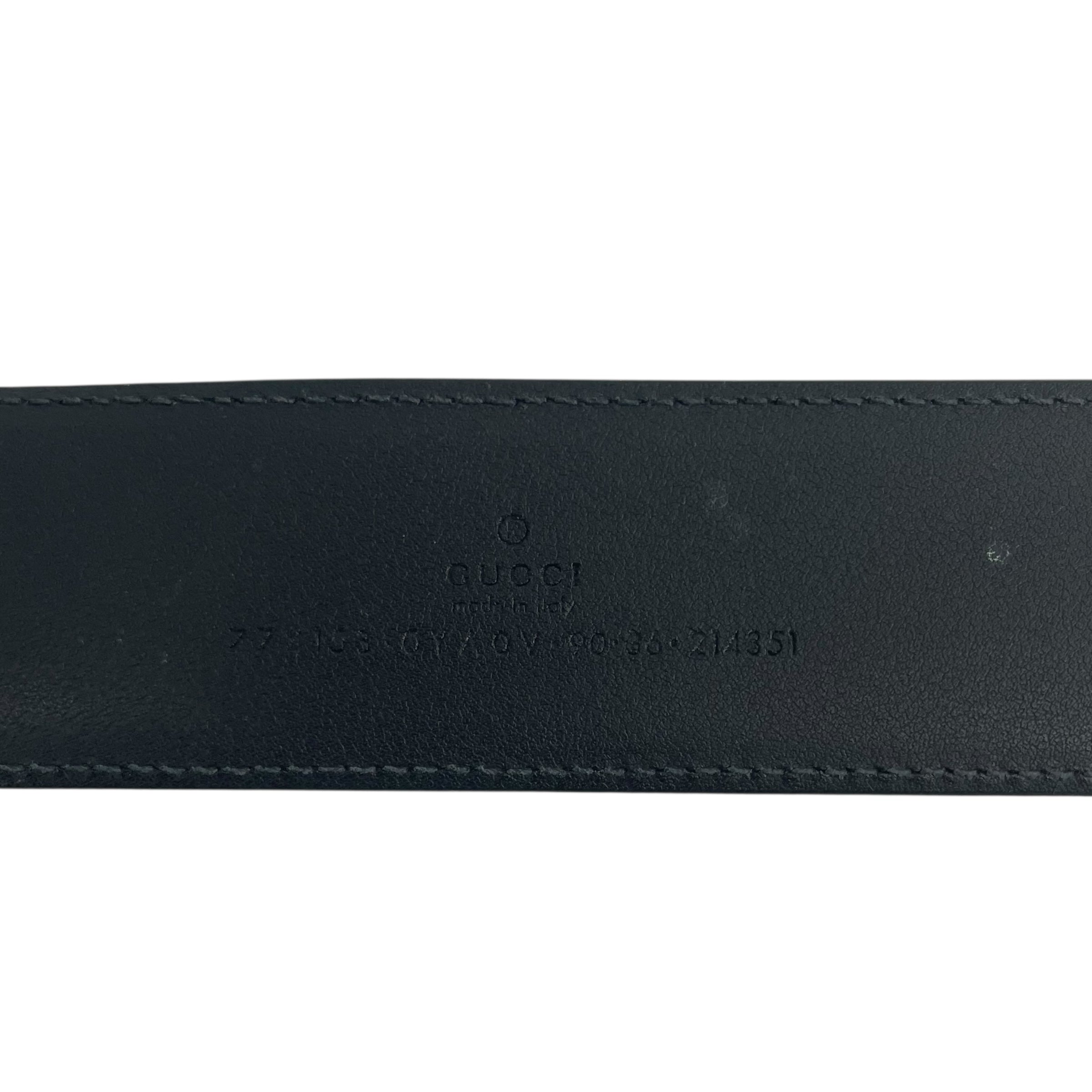 GUCCI/Belt/Leather/BLK/SILVER GG view 5