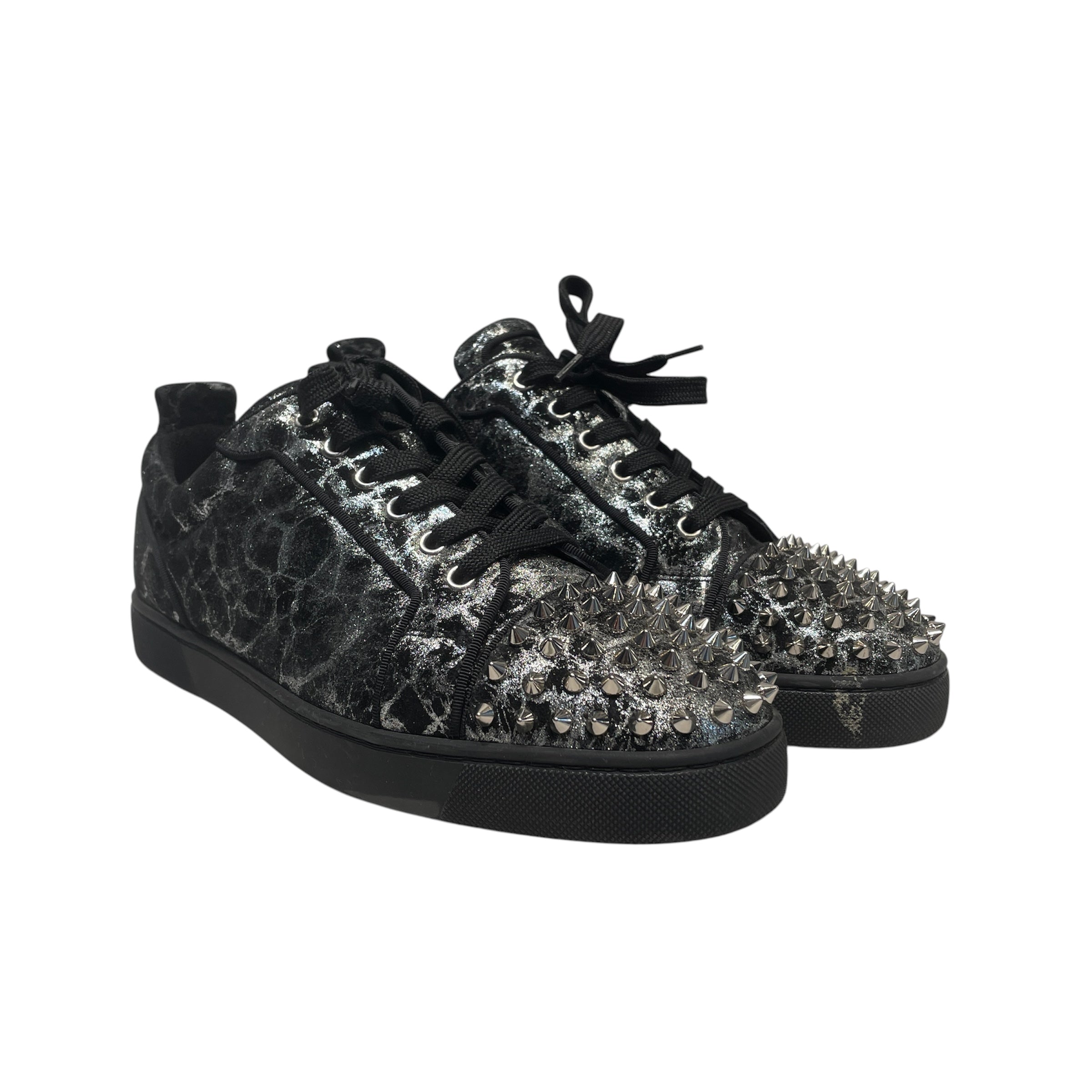 Christian Louboutin/Low-Sneakers/EU 42/All Over Print/Suede/BLK/JUNIOR SPIKES ORLATO view 1