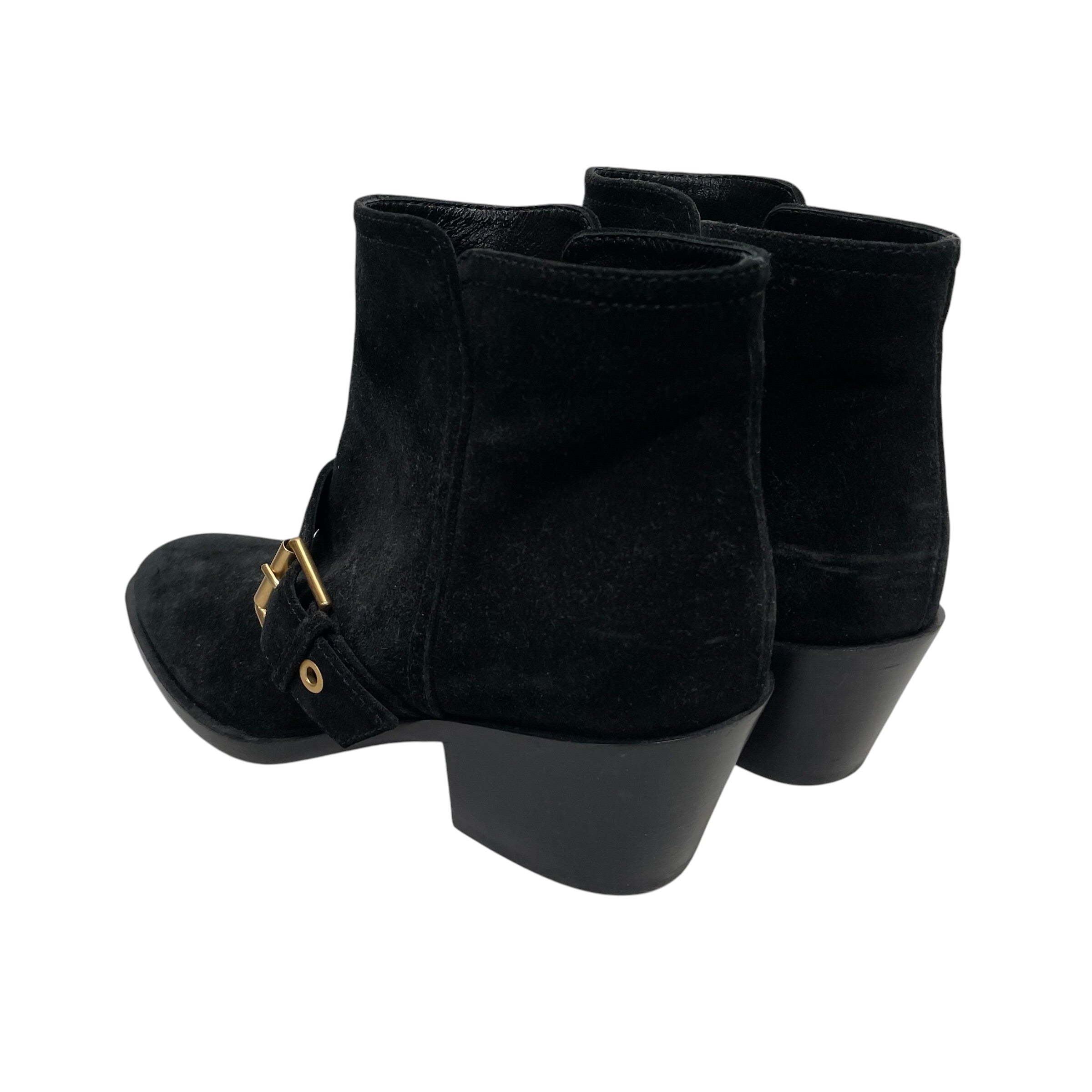 Gianvito Rossi/Boots/EU 38.5/Suede/BLK/ANKLE BOOTS GOLD BUCKLE view 2