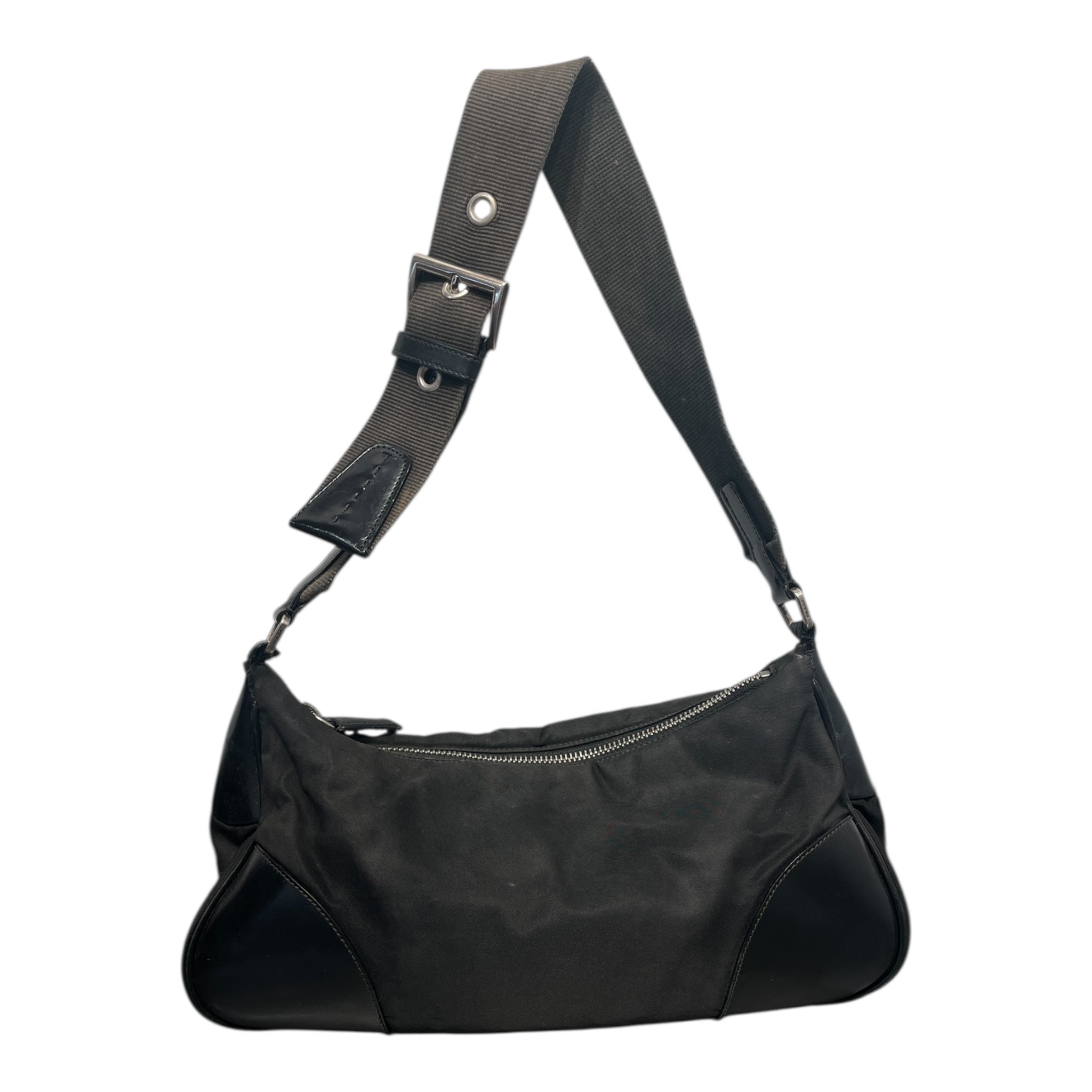 PRADA/Hand Bag/Nylon/BLK/Leather corner patches view 2